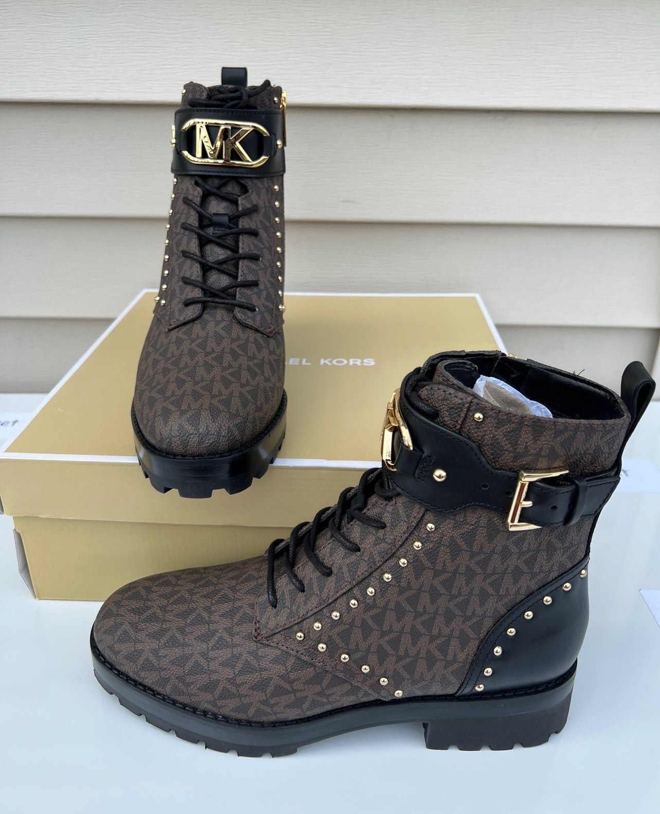 Michael Kors Michael kors boots Kincaid Laceup boots Brown Size 6 6.5 7 Grailed