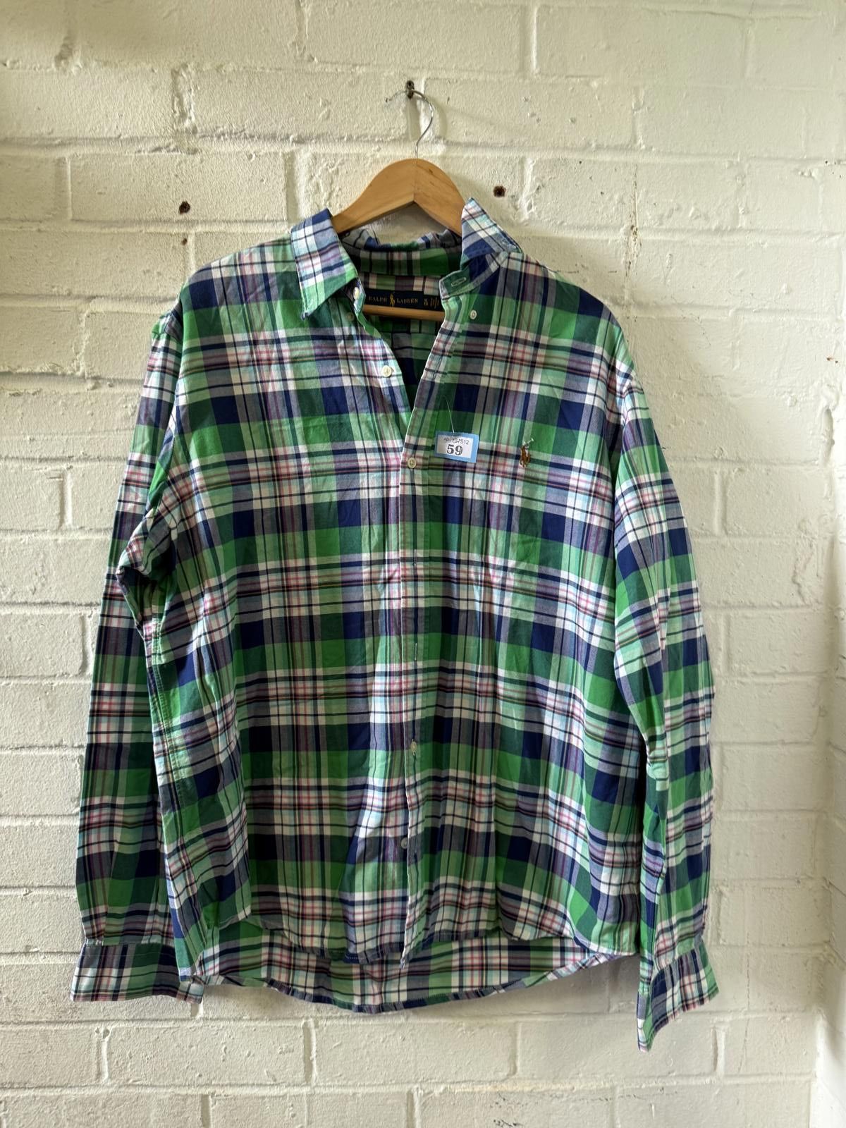 Polo Ralph Lauren Polo Ralph Lauren Men's Green and Blue Plaid Casual Shirt Size US XL / EU 56 / 4 - 2 Thumbnail