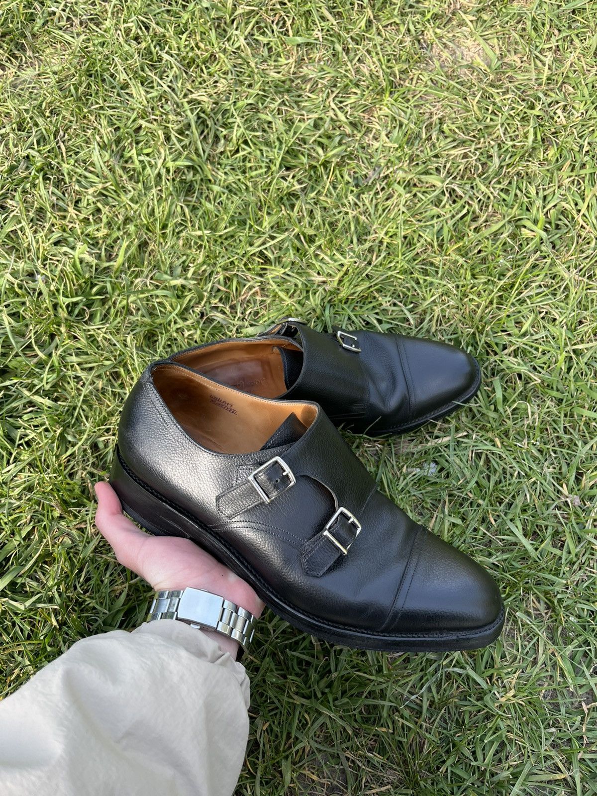 John Lobb John Lobb William Double Monk Strap Leather Shoes Size US 9.5 / EU 42-43 - 2 Thumbnail