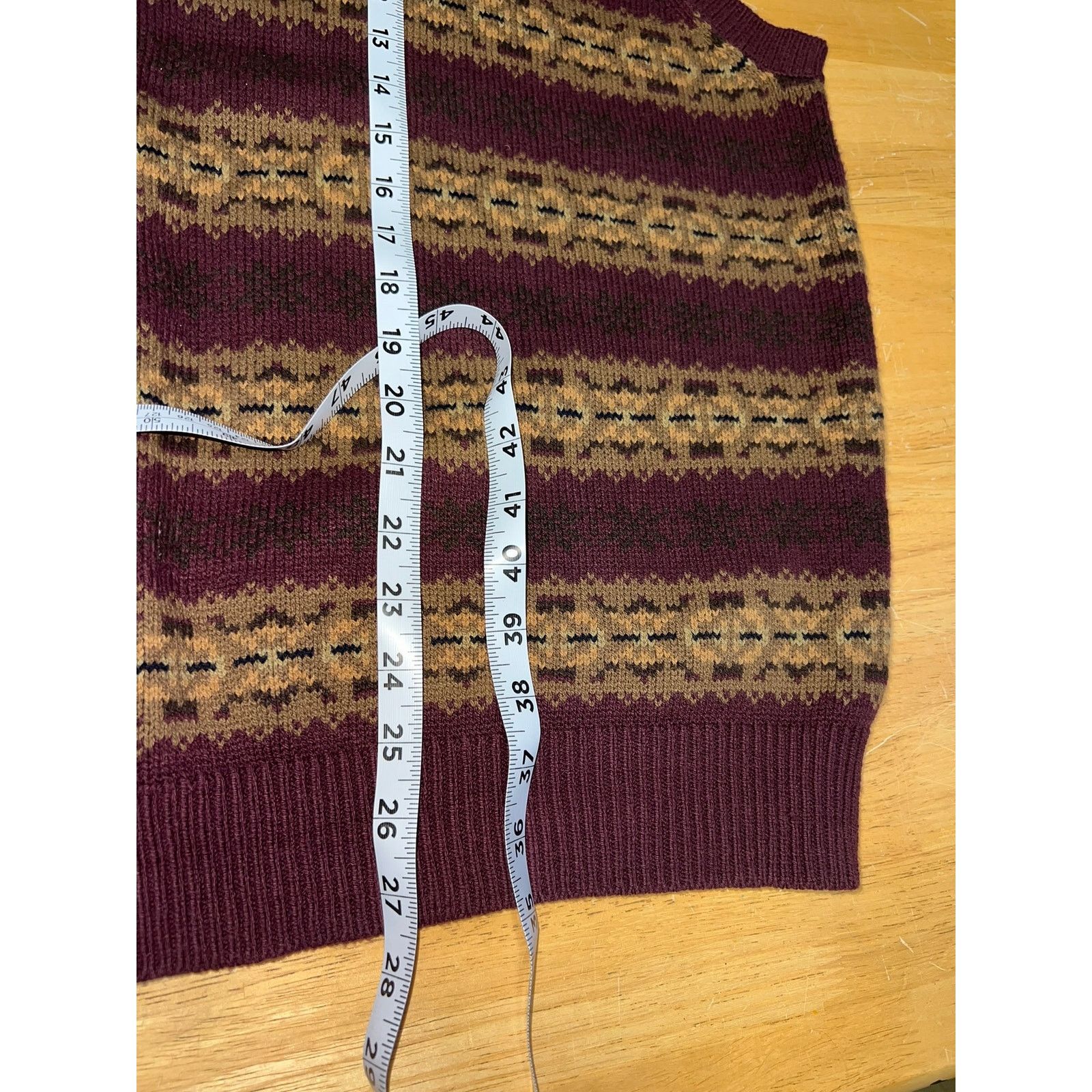 St. Johns Bay St. Johns Bay Sweater Vest Maroon Gold Design V Neck X-Large Size US XL / EU 56 / 4 - 9 Thumbnail