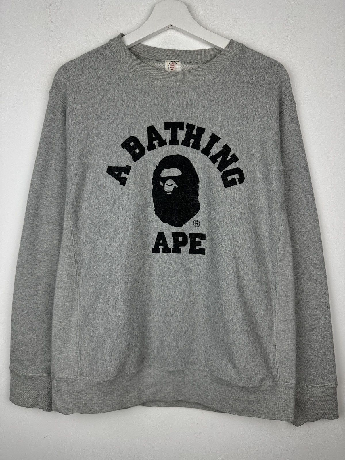 Vintage bape college logo crewneck on sale