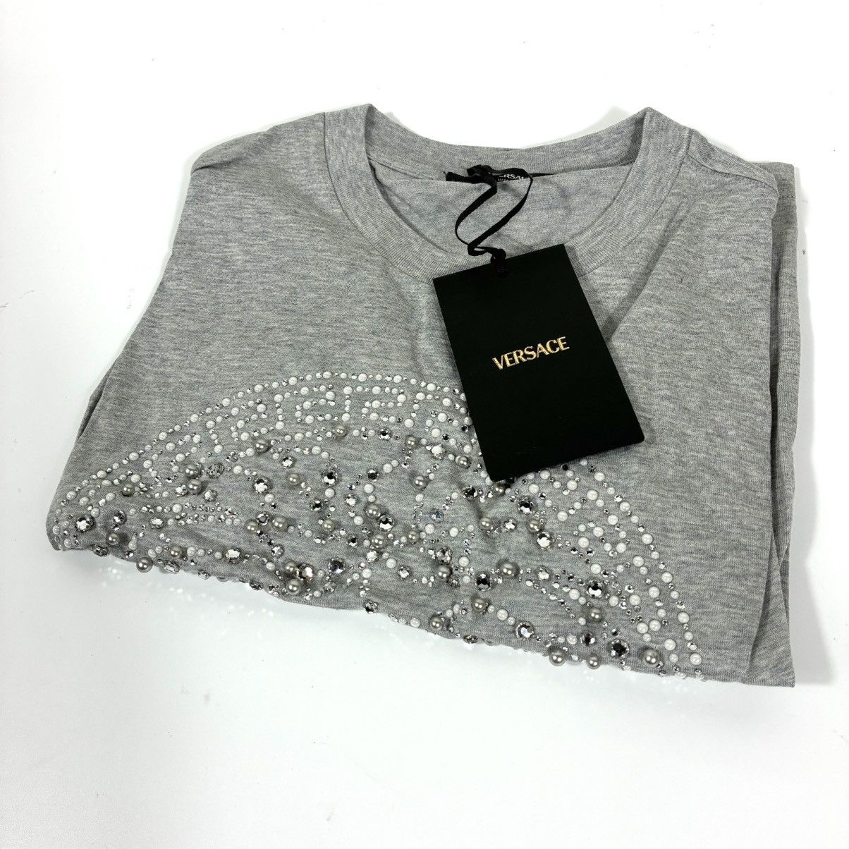 Versace Versace Crystal Medusa Crop Boxy T-Shirt Tee Top Gray IT 40 Size S / US 4 / IT 40 - 17 Thumbnail