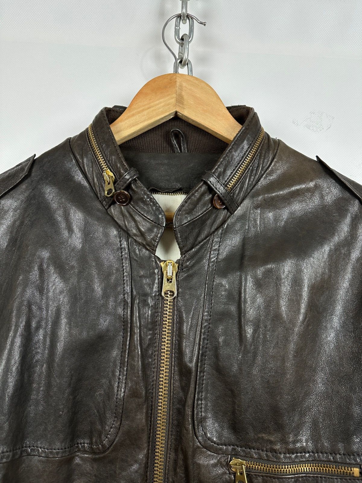 Golden Goose Golden Goose Brown Leather Jacket Size US L / EU 52-54 / 3 - 10 Thumbnail