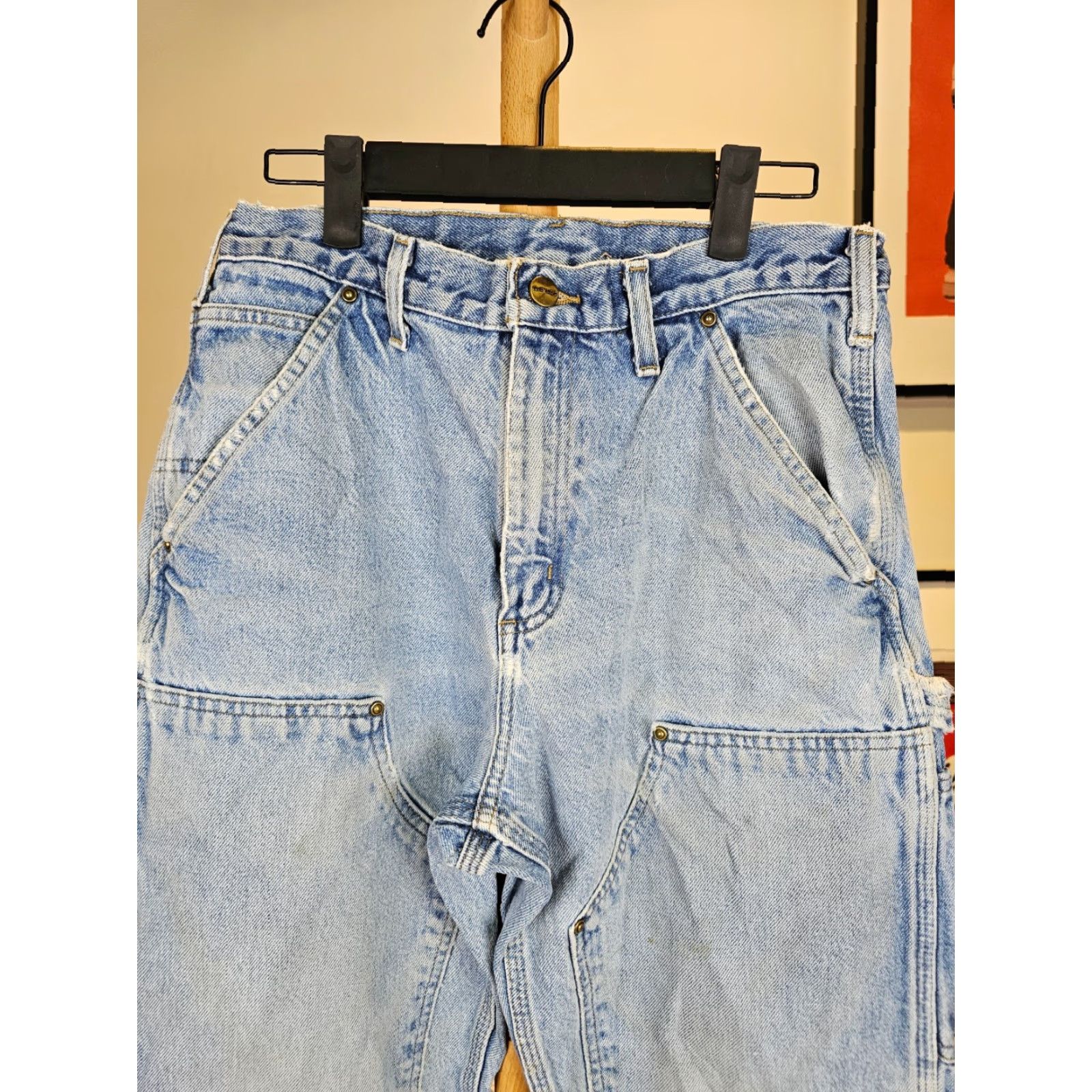 Carhartt VINTAGE Carhartt Denim Double Knees Work Jeans Pants TAG SIZE 30X30 08 Mens Carpenter Blue 90s Jeans Pants Women? Size US 30 / EU 46 - 2 Thumbnail