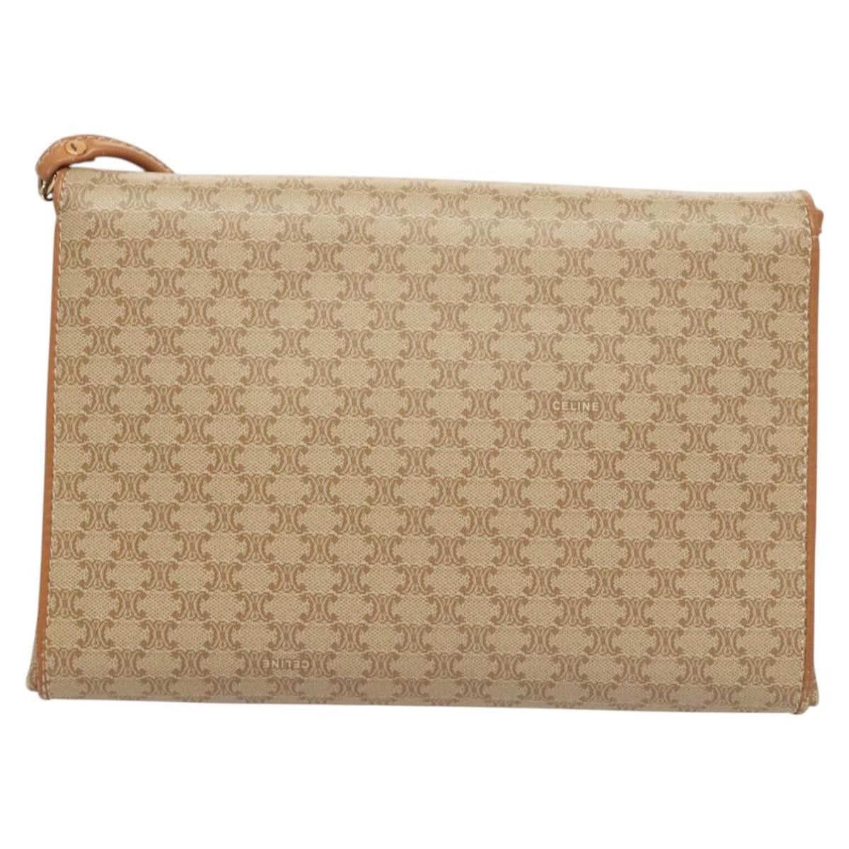 Celine CELINE Macadam Canvas Shoulder Bag Pvc Beige Gold Size ONE SIZE - 3 Thumbnail