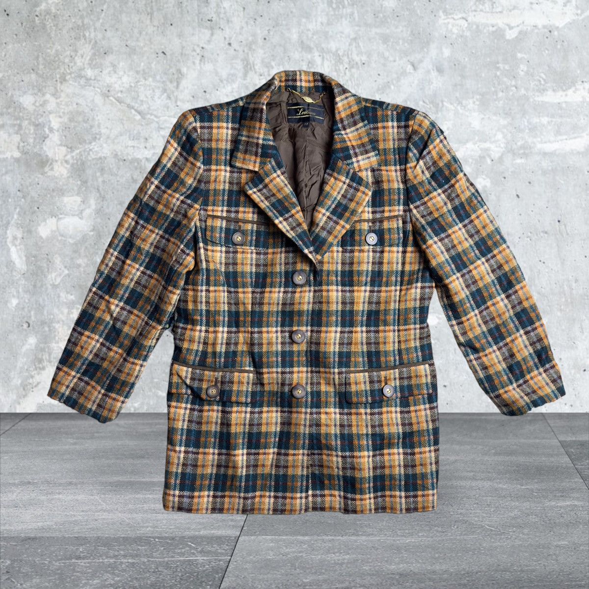image of Vintage Leilian Wool Flanel Design in Brown, Women's (Size Medium)