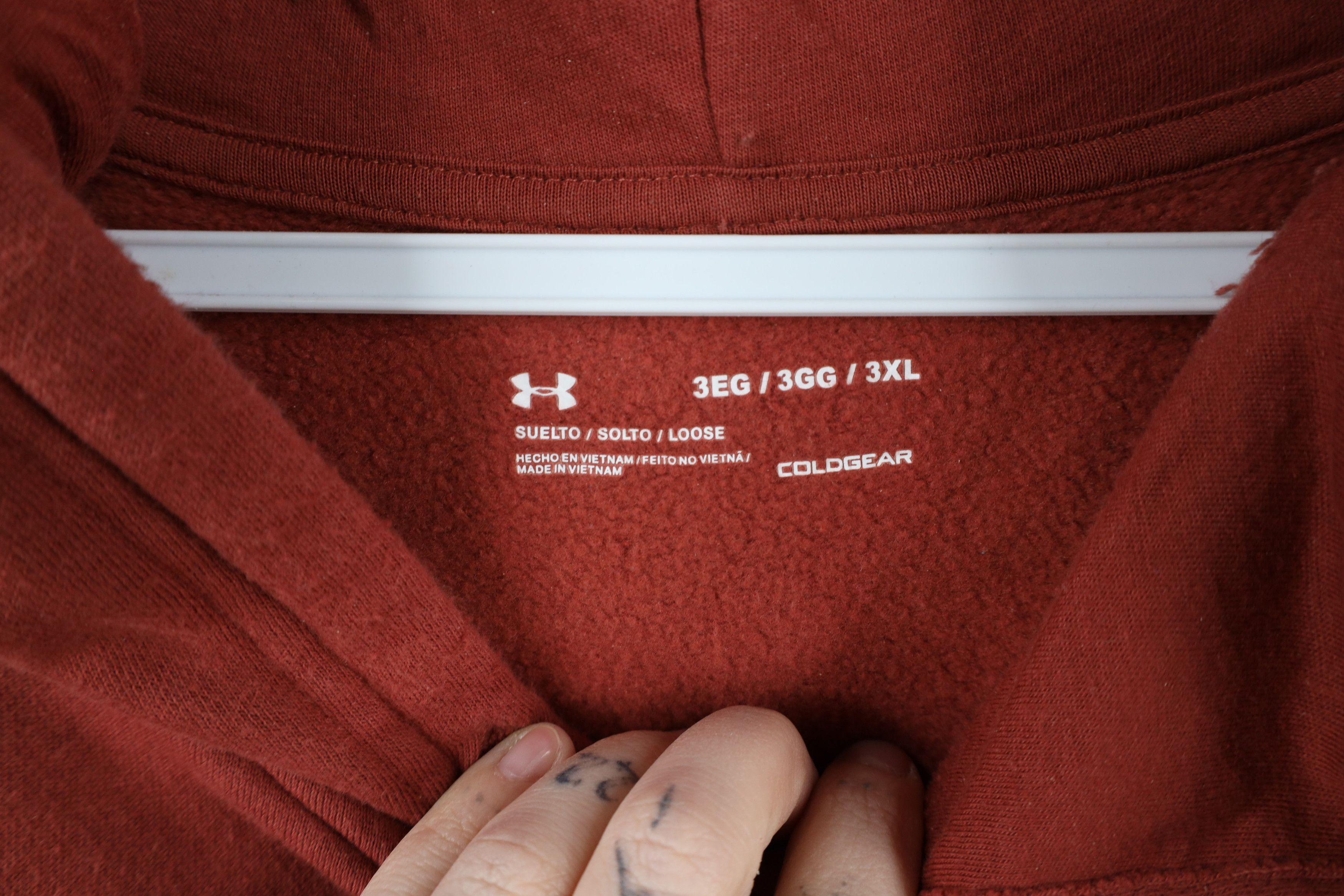 Under Armour × Vintage Under Armour Spell Big Logo ColdGear Hoodie Sweatshirt Red Size US XXL / EU 58 / 5 - 4 Thumbnail