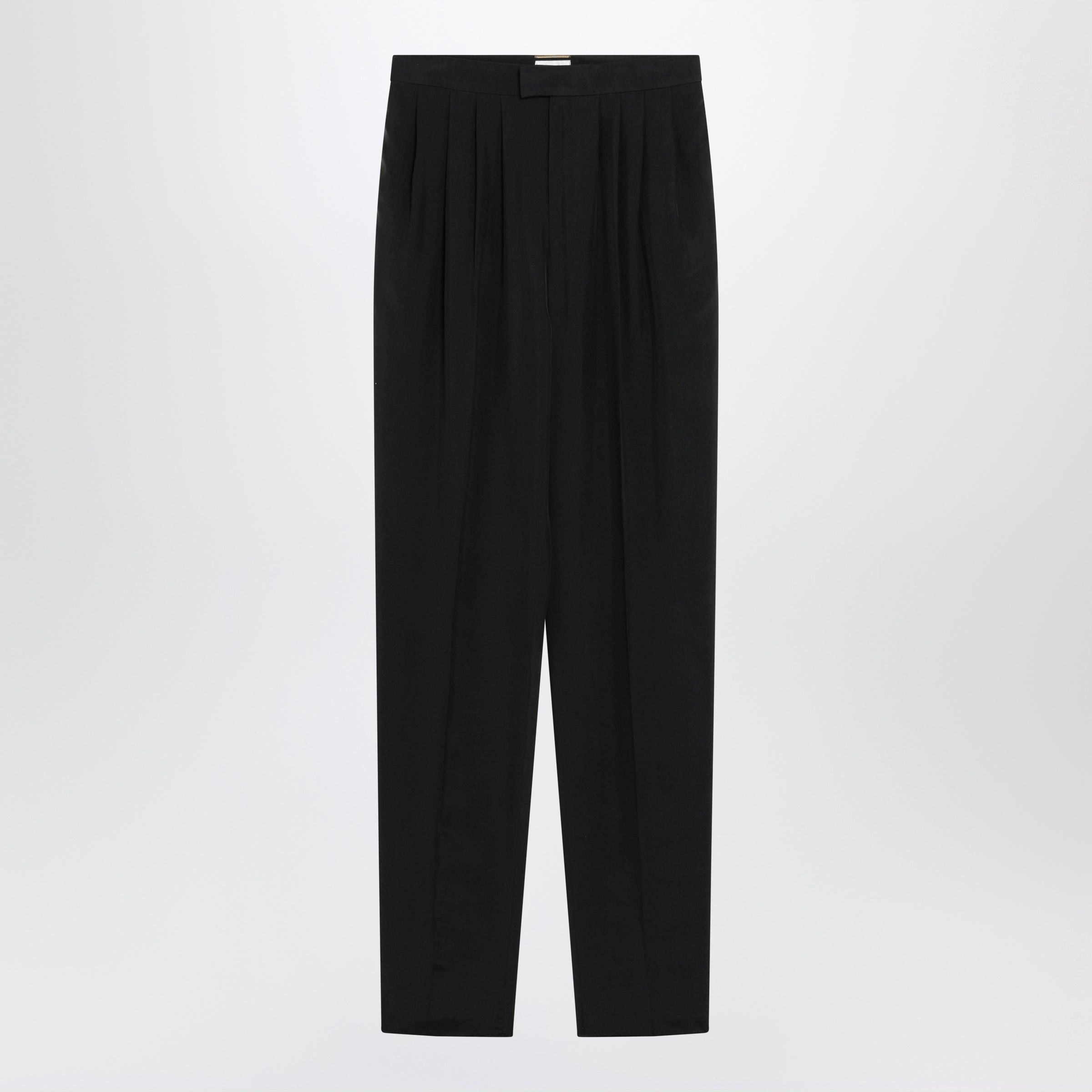 Saint Laurent Paris Saint Laurent Tailored Trousers In Black Habutai Silk Size 27" / US 4 / IT 40 - 1 Thumbnail
