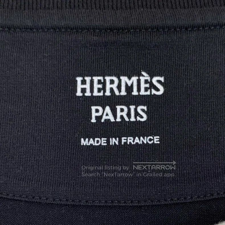 Hermes Hermes Black Pocket Embroidered Cotton Short-Sleeve T-Shir Size XS / US 0-2 / IT 36-38 - 5 Thumbnail