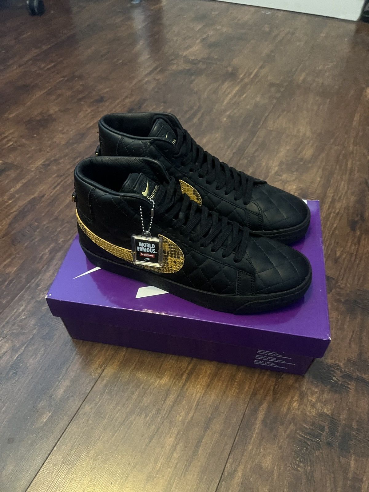 Nike × Supreme Supreme × Nike SB Blazer Mid QS Black size 10 | Grailed