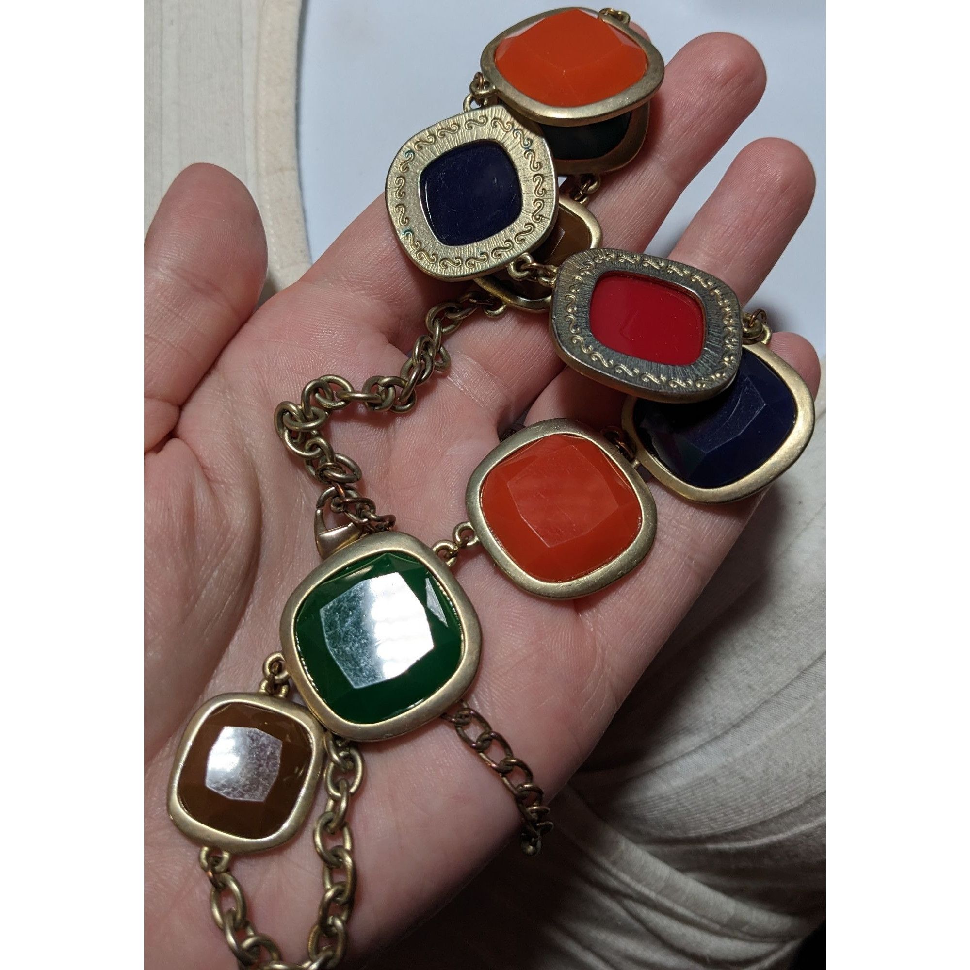 Other Retro Rainbow Chunky Gemmed Statement Necklace Size ONE SIZE - 8 Thumbnail