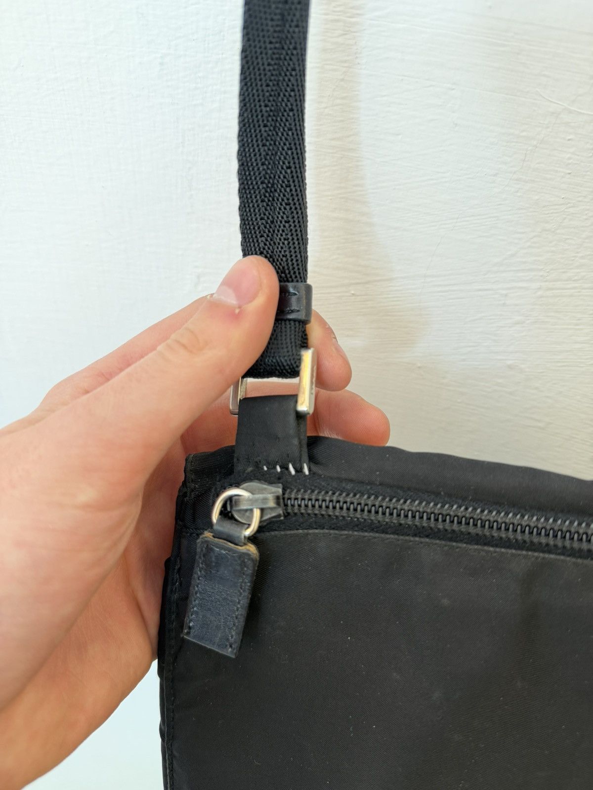 Prada Prada Logo Nylon Shoulder Bag Black Size 25x25 Size ONE SIZE - 7 Thumbnail
