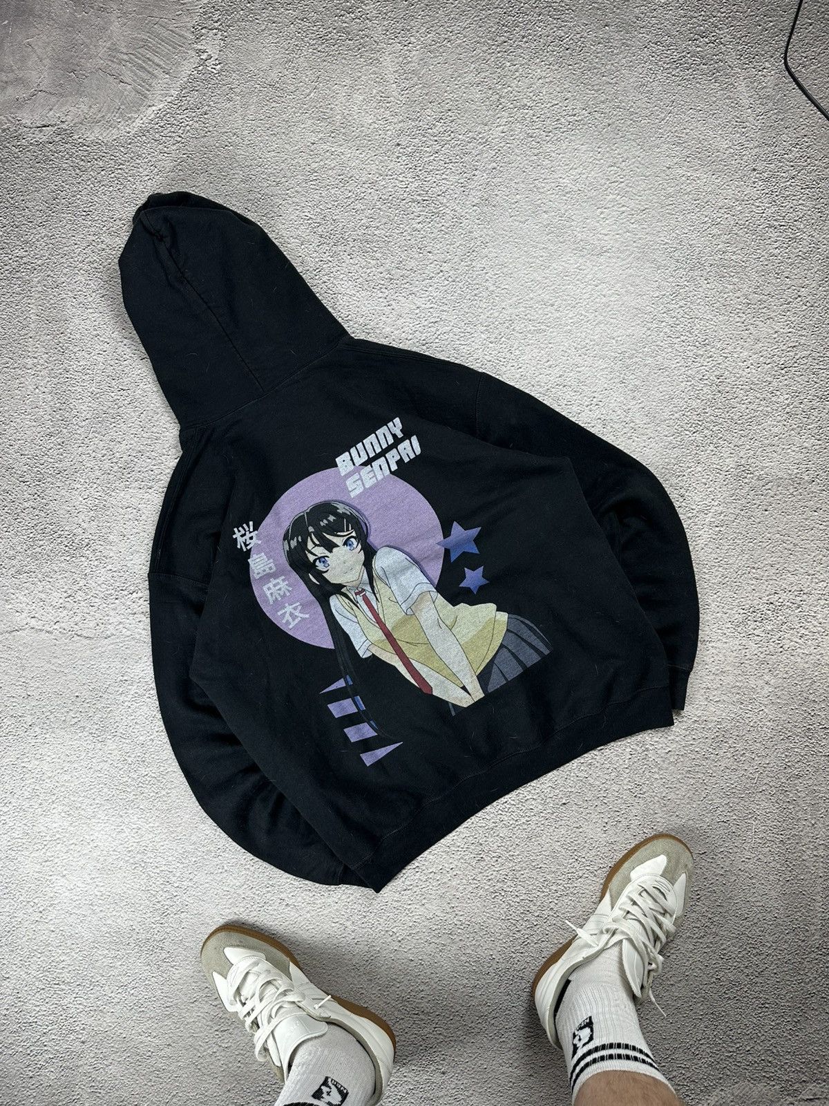 Japanese Brand Boxed Japan Hoodie Bunny Senpai Y2K Faded Style Size US L / EU 52-54 / 3 - 3 Thumbnail
