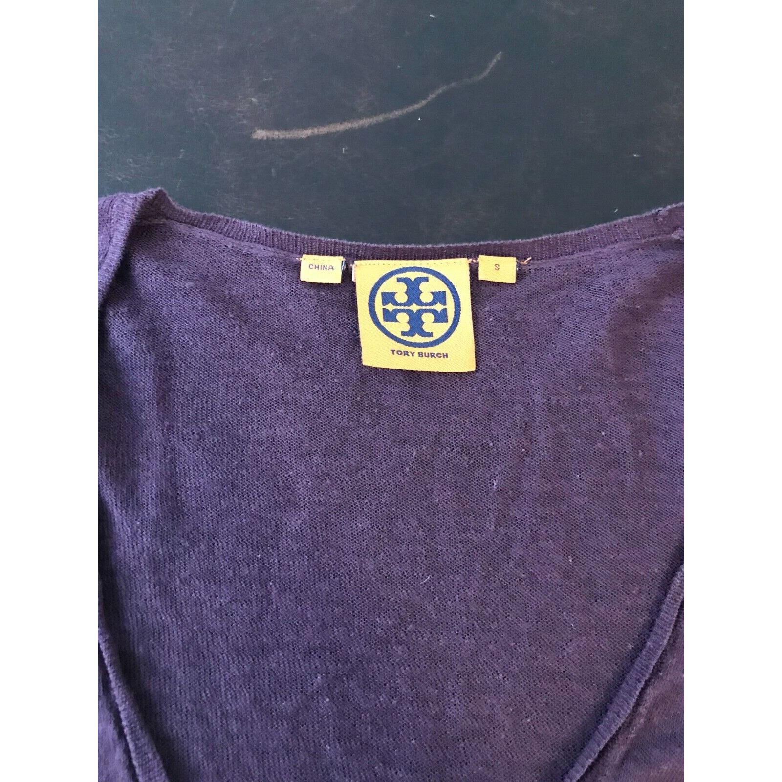 Tory Burch Tory Burch Purple Gold Button Front Linen Blend Cardigan Size S / US 4 / IT 40 - 6 Thumbnail