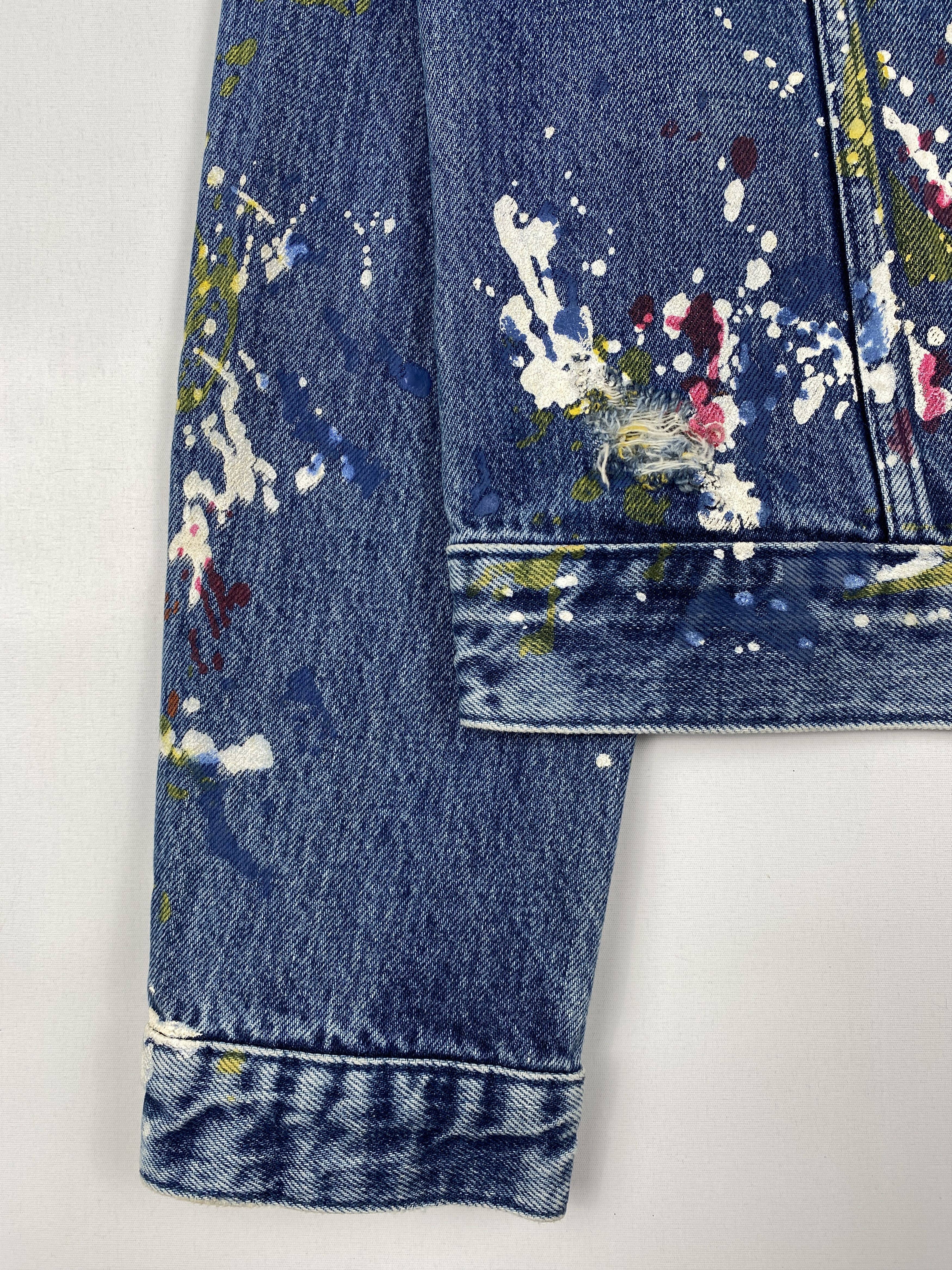 Calvin Klein Raf Simons 2014 Paint Splattered Denim Jacket Size US M / EU 48-50 / 2 - 9 Thumbnail