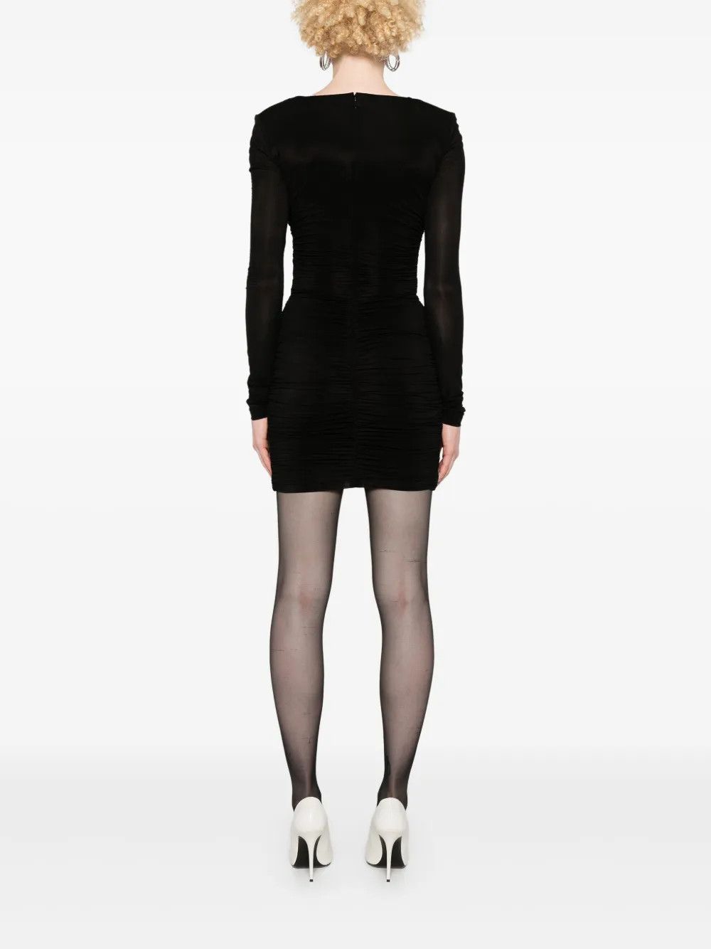 Saint Laurent Paris o1y0126 Mini Dress in Black Size S / US 4 / IT 40 - 4 Thumbnail