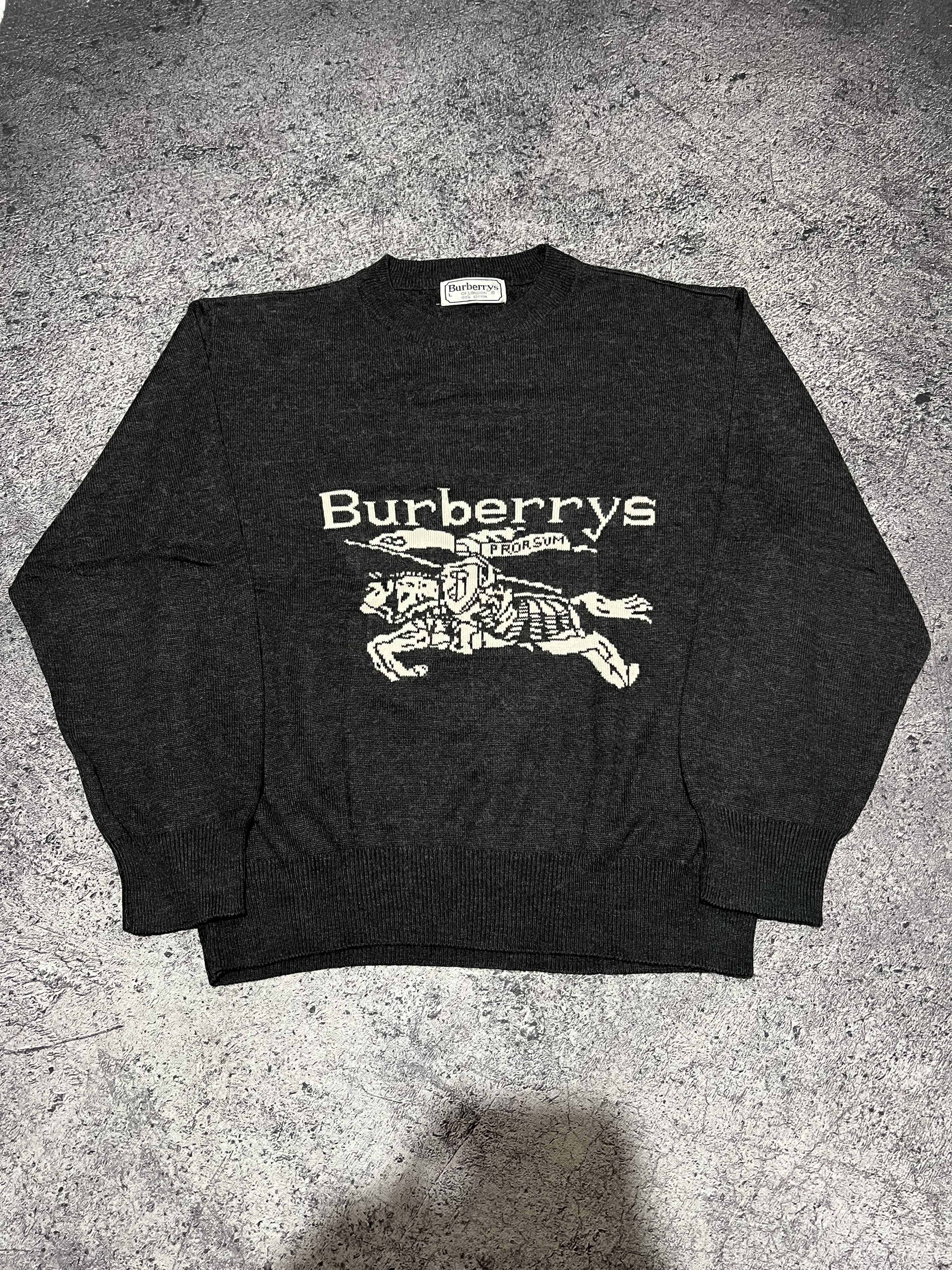 Burberry 2000s Archival Burberrys Prorsum Big Logo Knit Sweater y2k Size US M / EU 48-50 / 2 - 1 Thumbnail