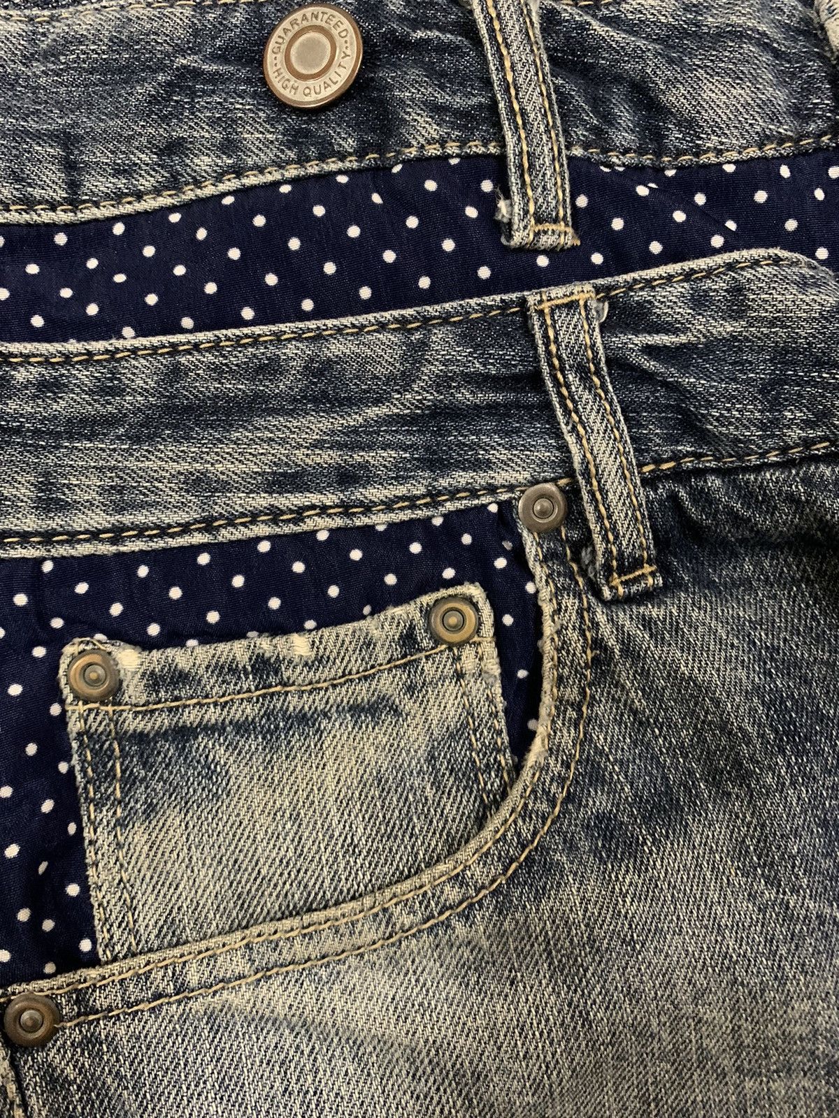 14th Addiction Vintage Japanese Brand Double Waist Mud Wash Distress Jeans Size US 32 / EU 48 - 5 Thumbnail