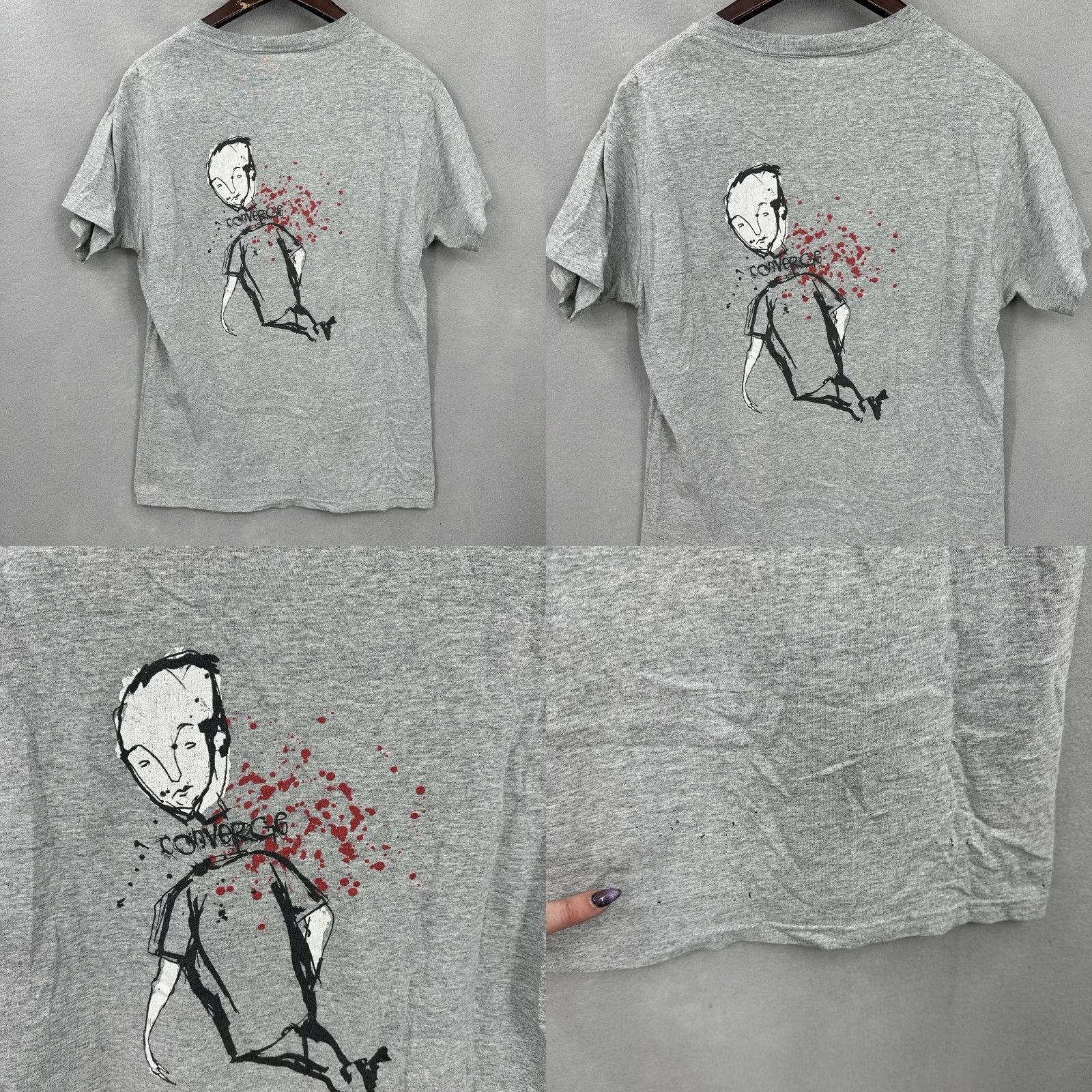 Fruit Of The Loom VINTAGE Converge Shirt Mens M Metal Hardcore Band Punk Tour Metalcore y2k Gray Cotton 2000s 90s Rock Size US M / EU 48-50 / 2 - 8 Thumbnail