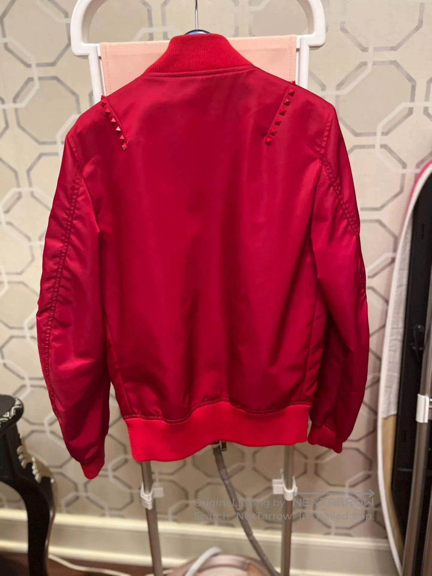 Valentino Valentino Red Studded Bomber Jacket. Size US XS / EU 42 / 0 - 4 Thumbnail