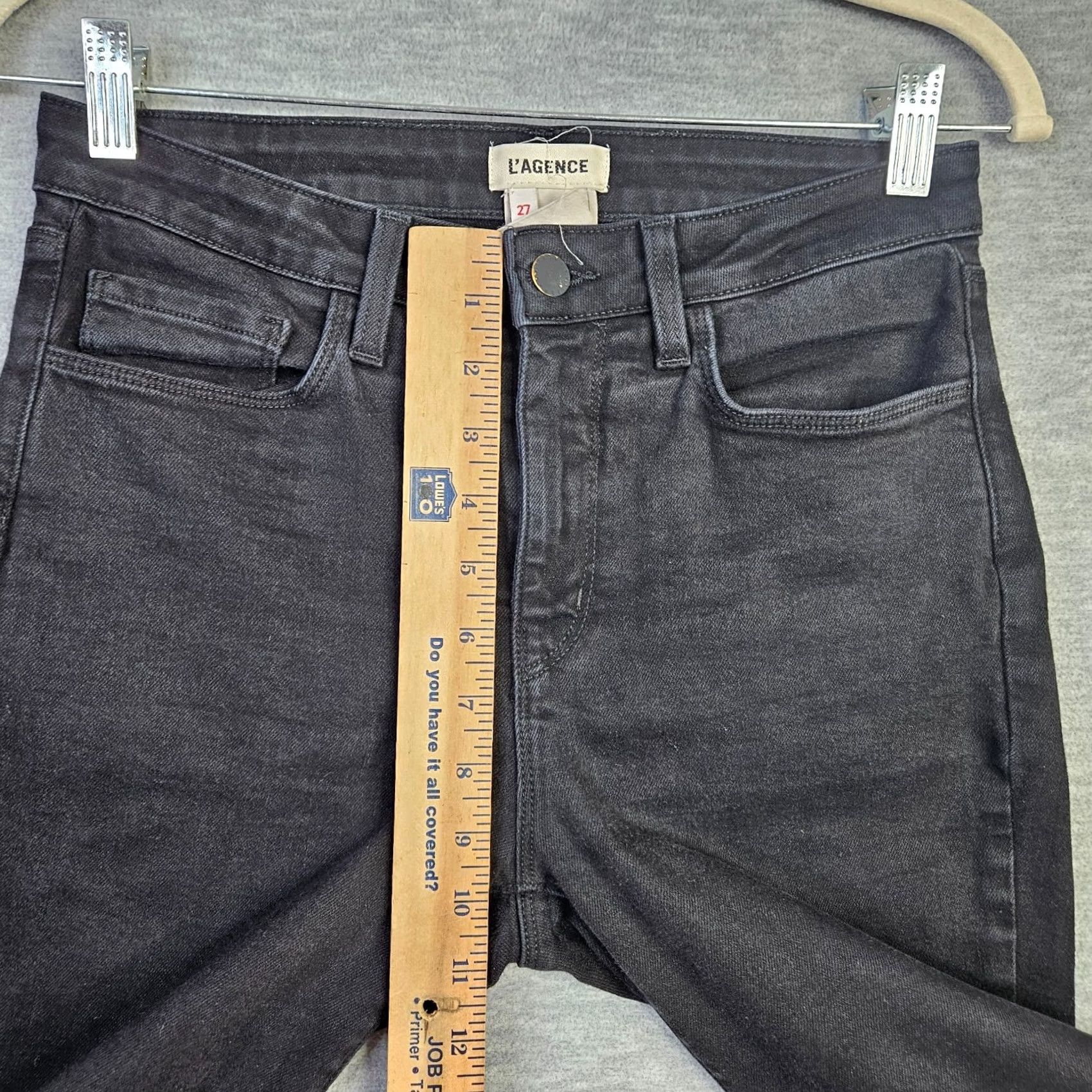 L'AGENCE L'AGENCE Jeans Dark Wash Skinny Five Pockets Casual Size 27 Womens Black 5-Pocket Denim Slim Fit Belted Regular Rise Mid Vintage No Size 27" / US 4 / IT 40 - 6 Thumbnail