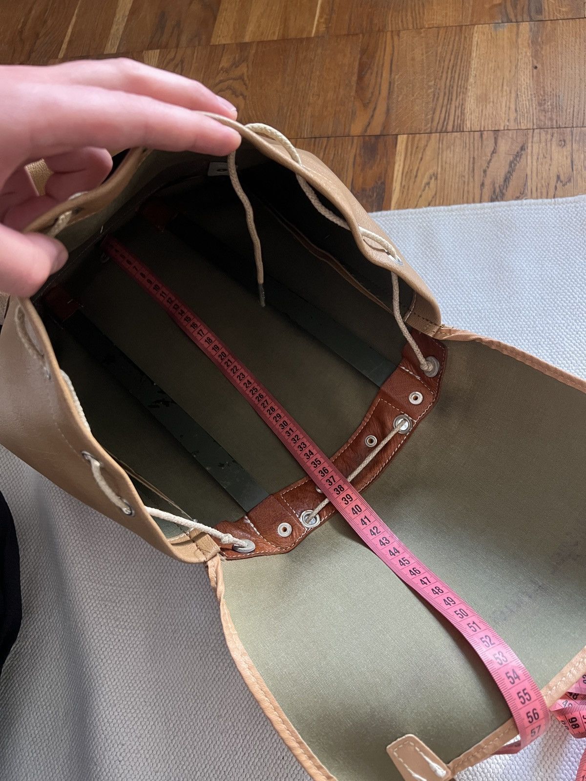 Japanese Brand × Vintage Vintage Army Military Hiking Riri 30s Leather Backpack Size ONE SIZE - 18 Thumbnail