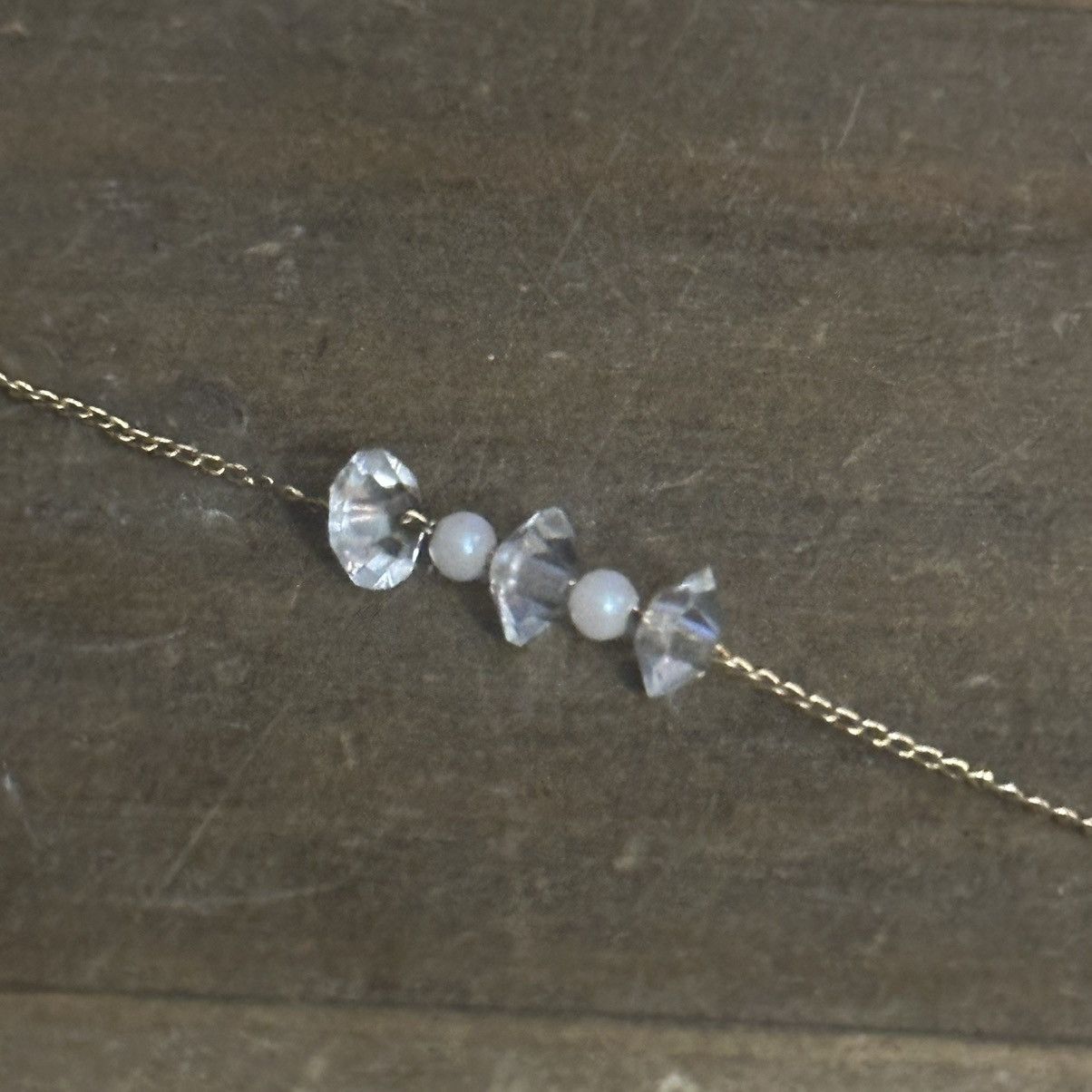 Vintage Vintage gold tone chain with clear crystals Size ONE SIZE - 4 Thumbnail