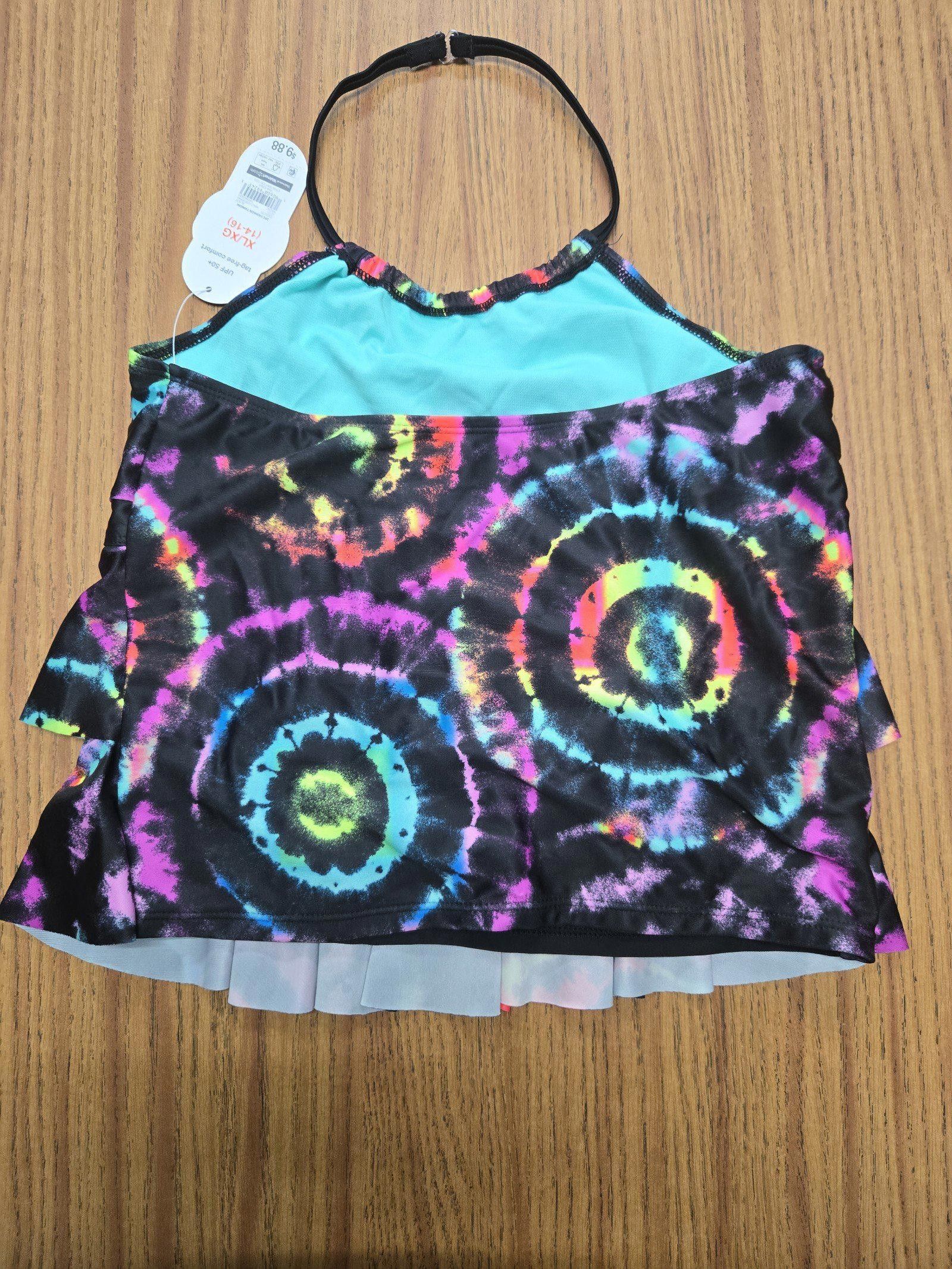 Designer Girls Tie Dye swim suit top NWT Size ONE SIZE - 3 Thumbnail