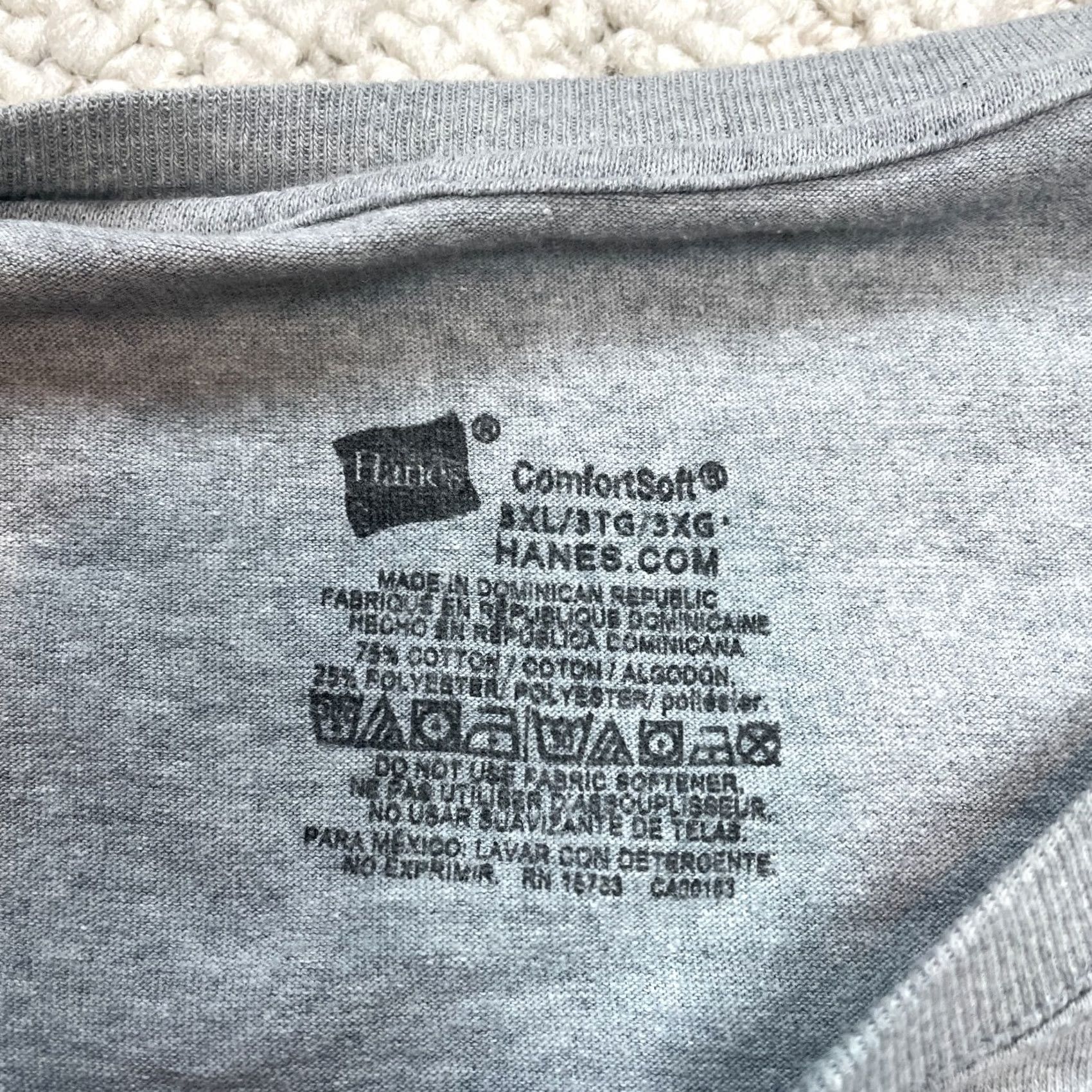 Hanes Hanes Comfortsoft Shirt Mens 3XL Gray Cotton Pocket Crew Top Size US XXL / EU 58 / 5 - 6 Thumbnail