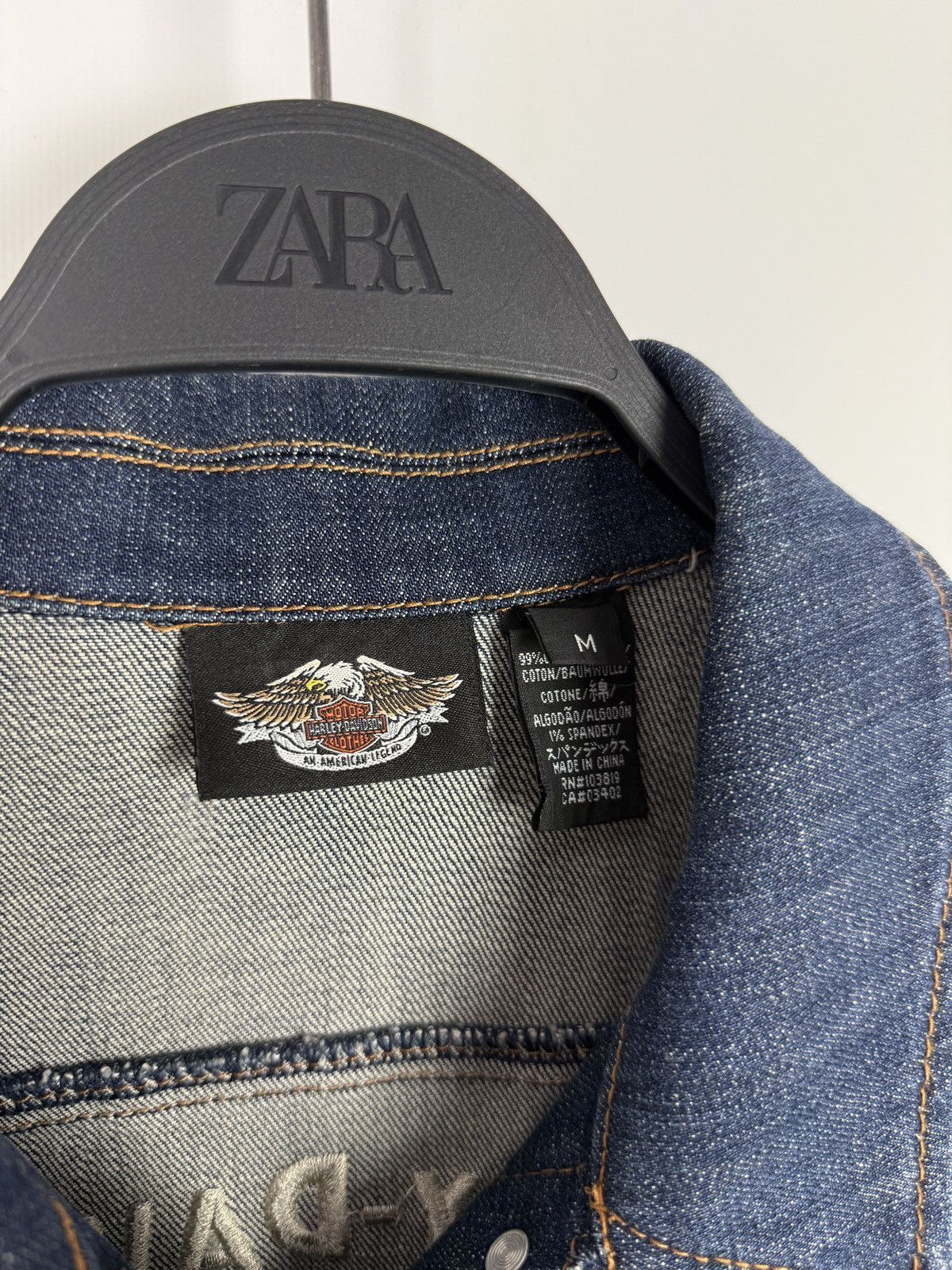 Harley Davidson Y2K Harley Davidson Logo Embroidery Denim Jacket Size M / US 6-8 / IT 42-44 - 5 Thumbnail