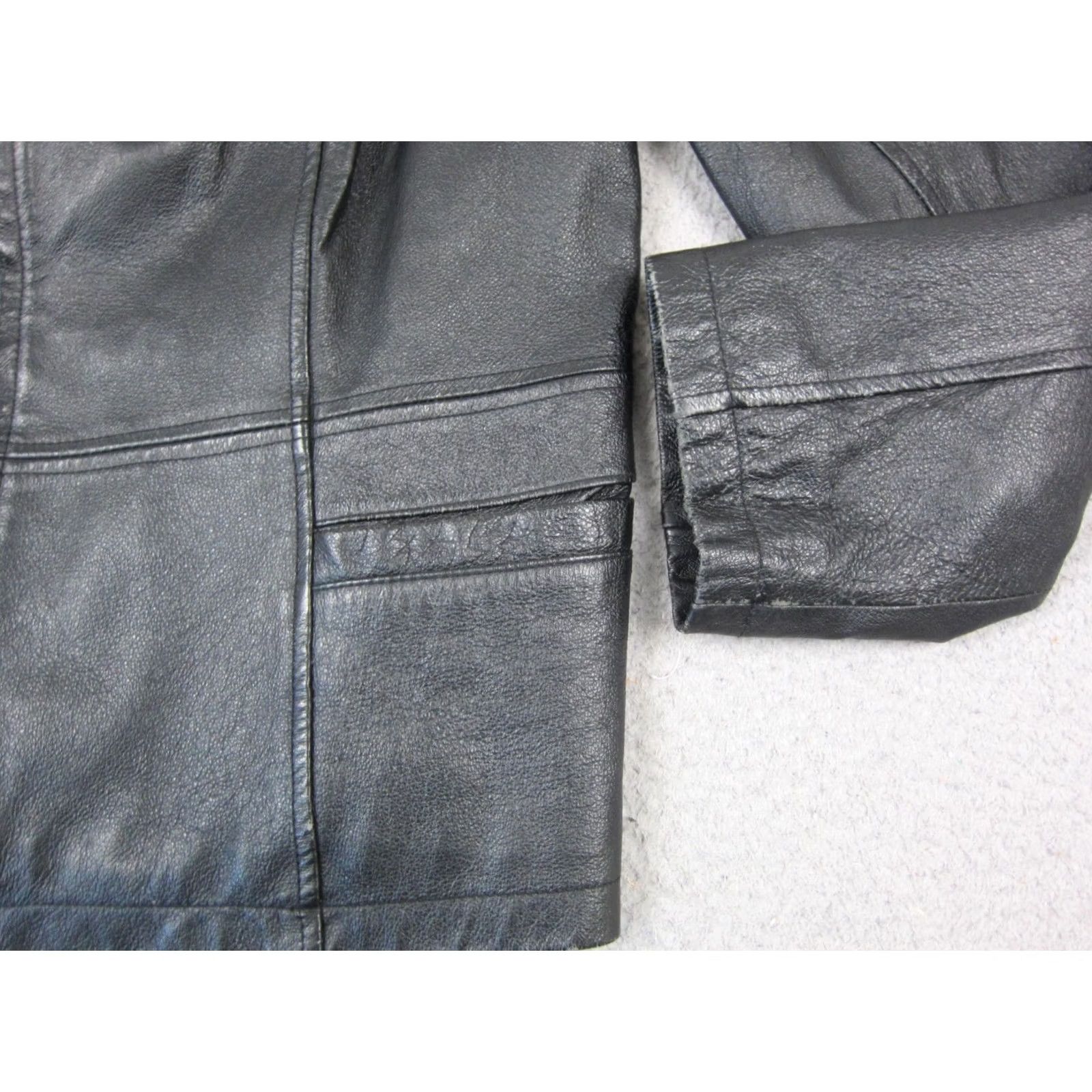 Croft & Barrow VINTAGE Croft & Barrow Leather Jacket Womens L Black Full Zip Motorcycle 90s Size L / US 10 / IT 46 - 4 Thumbnail