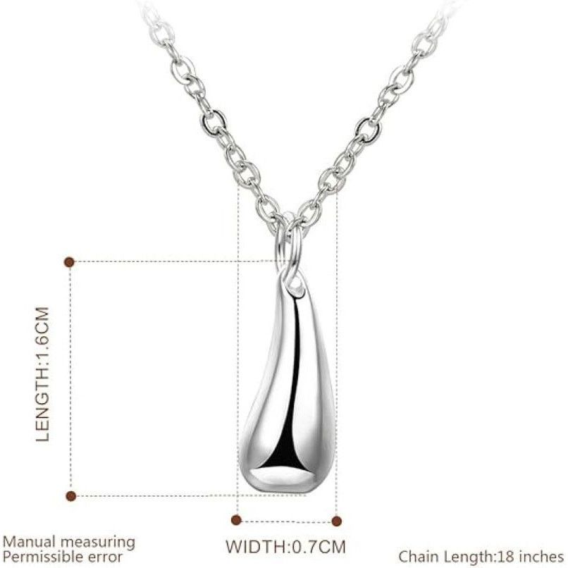 Other 18" Silver Plated Water Drop Necklace | Minimalist Size ONE SIZE - 3 Thumbnail