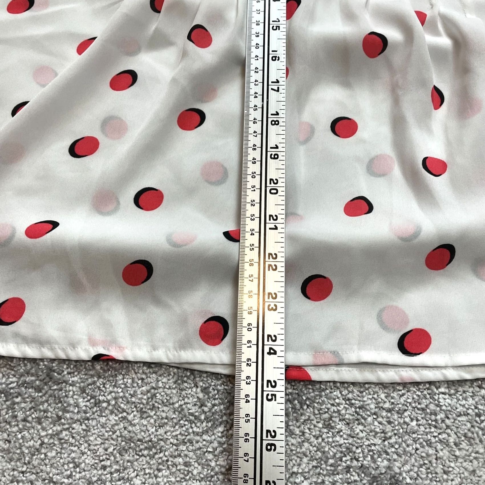 Vintage NY Collection White Red Polka Dot Blouse Shirt Womens 1X Roll Tab Sleeve Size XL / US 12-14 / IT 48-50 - 7 Thumbnail