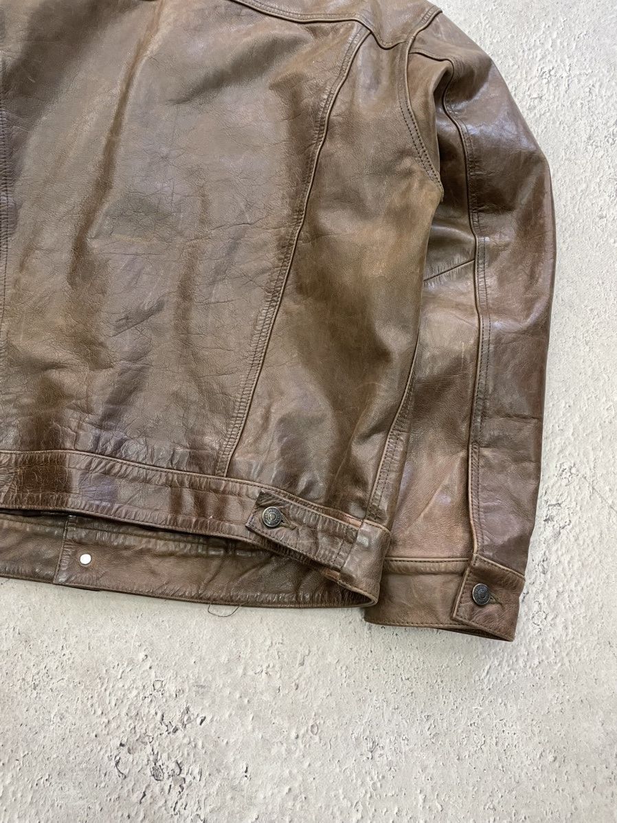 Gap 90s retro GAP trucker jacket brown leather Size US L / EU 52-54 / 3 - 14 Thumbnail
