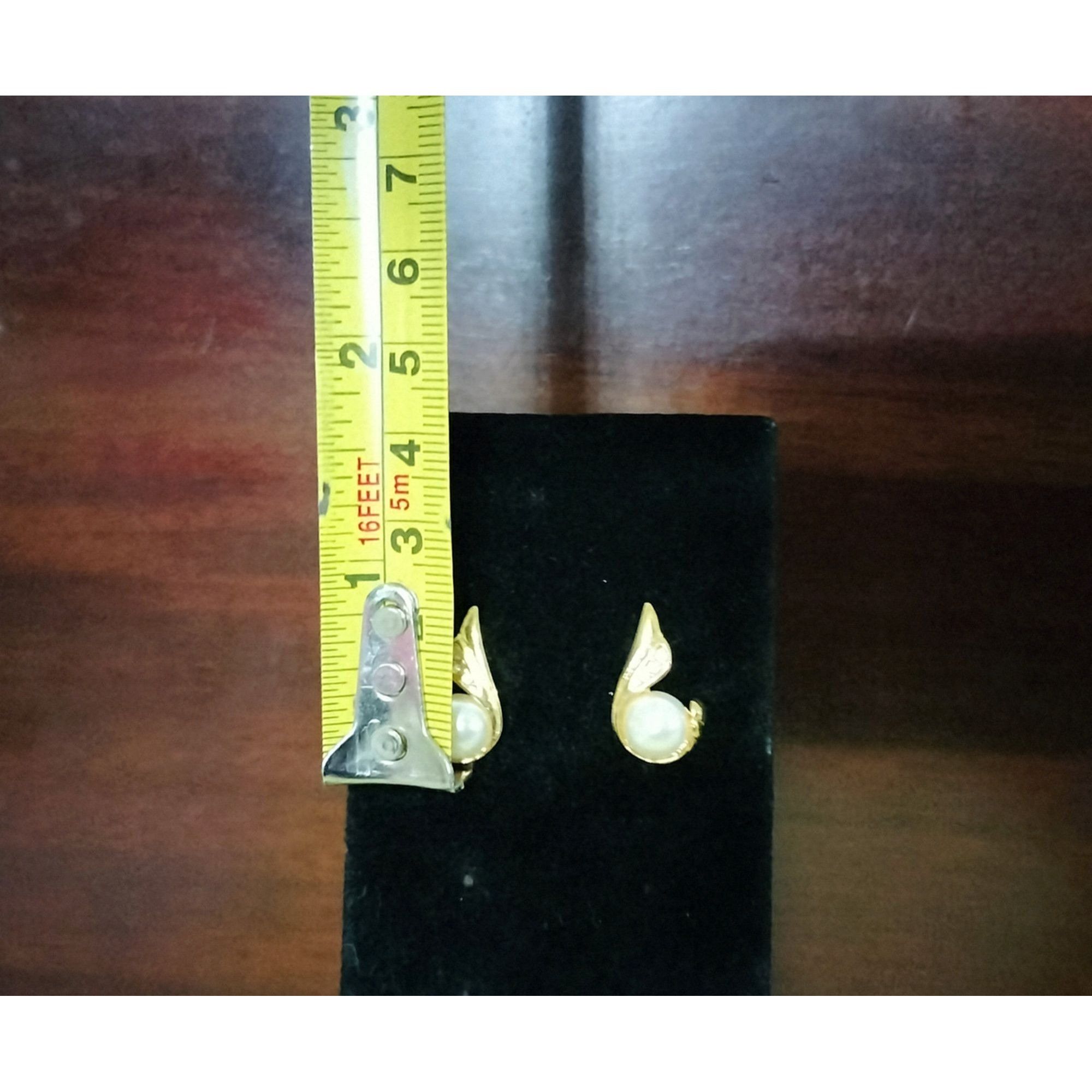 Other Gold Tone Swan Faux Pearl Stud Earrings Glass Rhinestones Je Size ONE SIZE - 5 Thumbnail