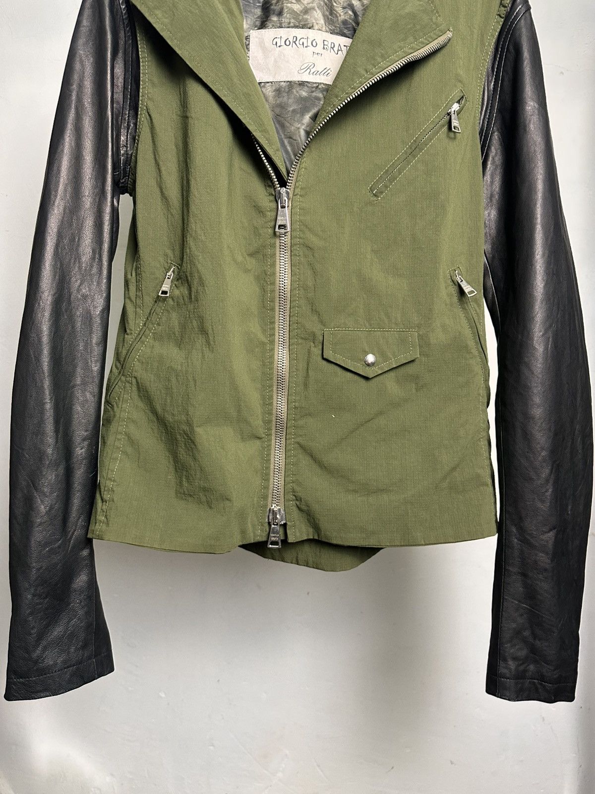 Giorgio Brato Giorgio Brato Ripstop Hybrid Leather Ratti Biker Jacket Size US L / EU 52-54 / 3 - 5 Thumbnail