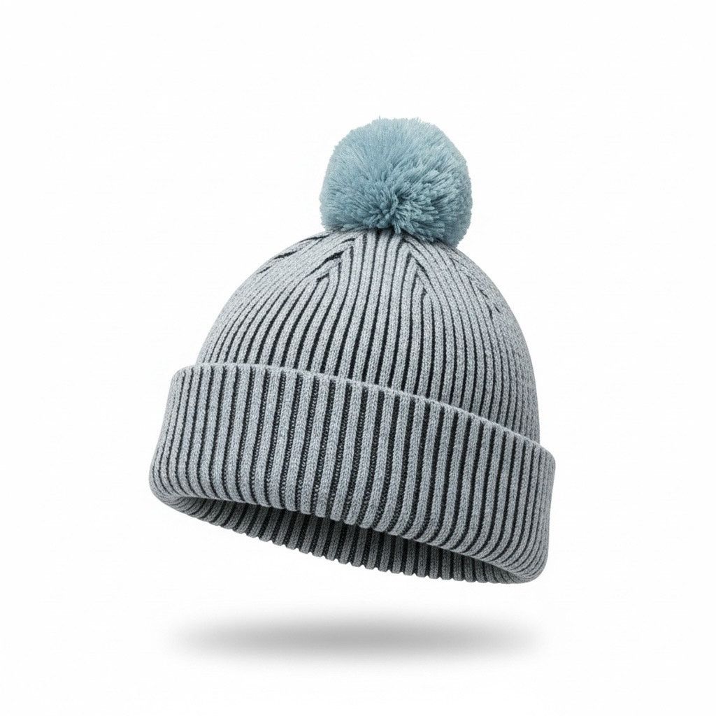 Lululemon Lululemon Ribbed Knit Pom Beanie Gray Winter Hat One Size Size ONE SIZE - 1 Thumbnail