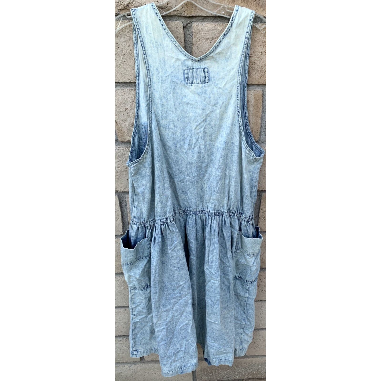 Express VINTAGE Limited Express Jumper Dress Casual 1980s Blue Cotton Pockets L Womens Size L / US 10 / IT 46 - 5 Thumbnail