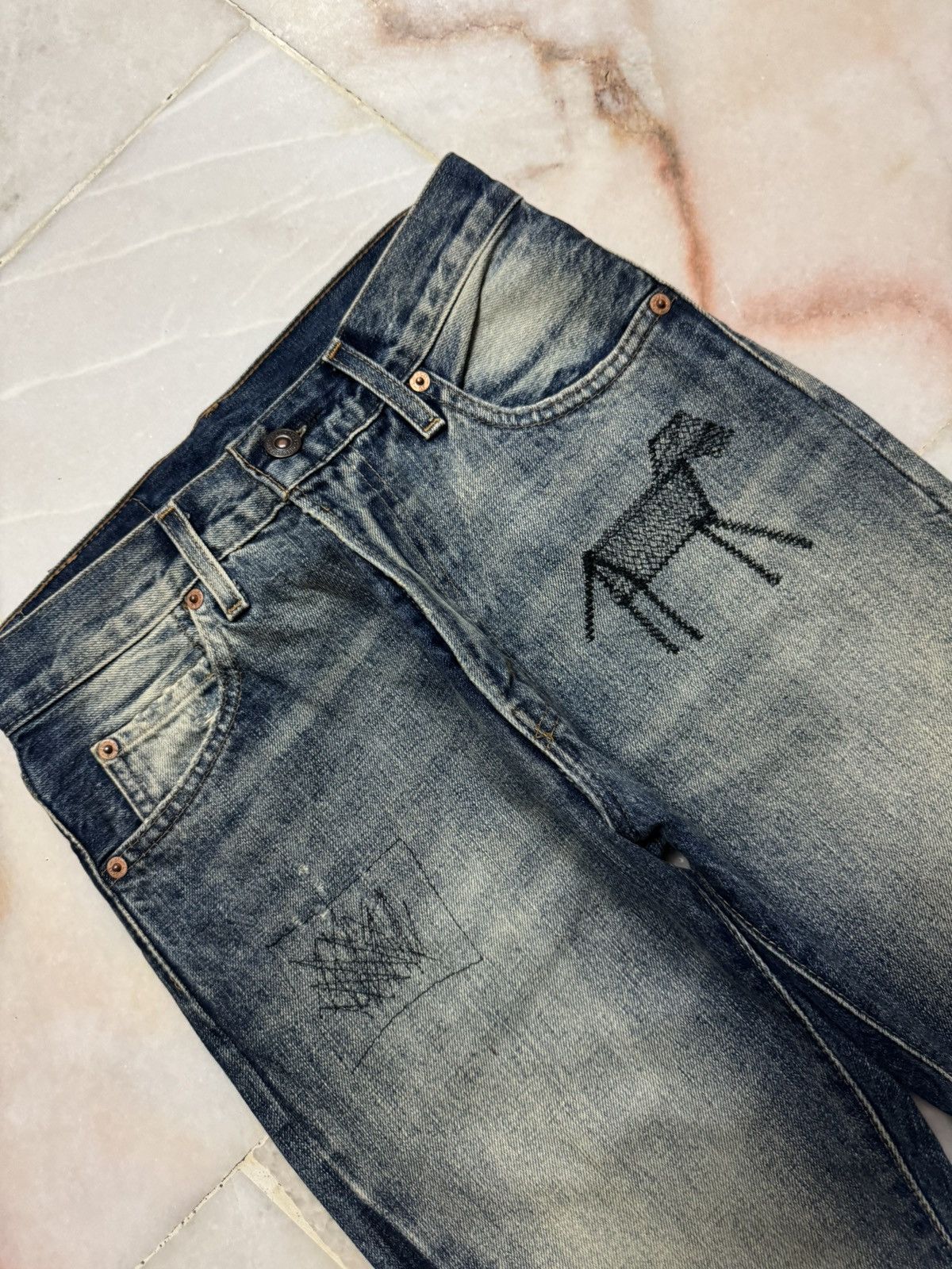 Levi's 💥RARE SELVEDGE💥LEVI'S ( LVC ) 505 BELL BOTTOM BIG E MUDWASH Size US 26 / EU 42 - 5 Thumbnail