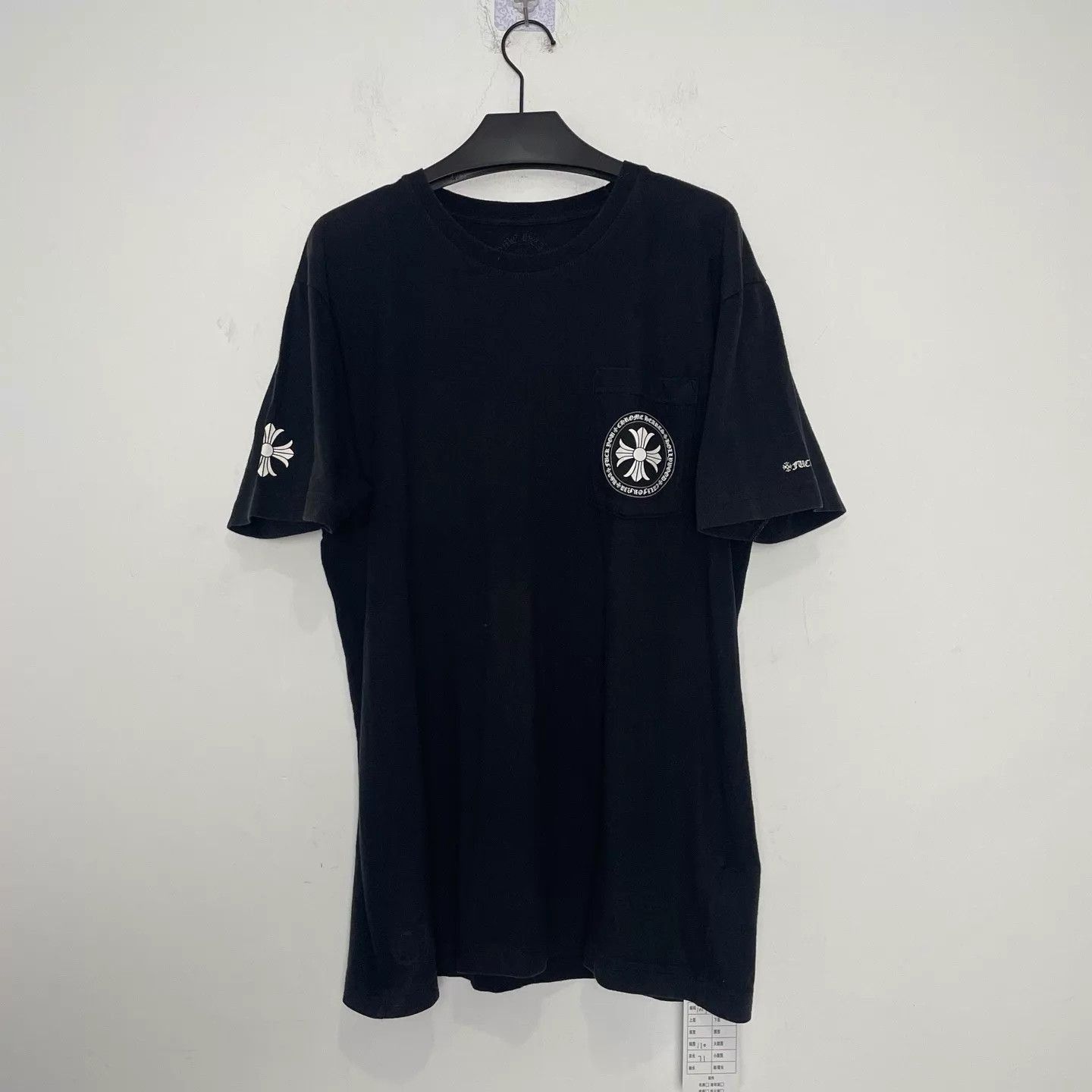 Chrome Hearts Black Short Sleeve Pocket Tee with White Graphics Size US XXS / EU 40 - 1 Thumbnail