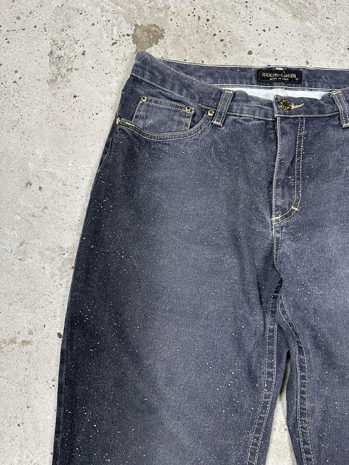 Roberto Cavalli Vintage 90s Roberto Cavalli Brocade Denim Pants Jeans Size 30" / US 8 / IT 44 - 9 Thumbnail