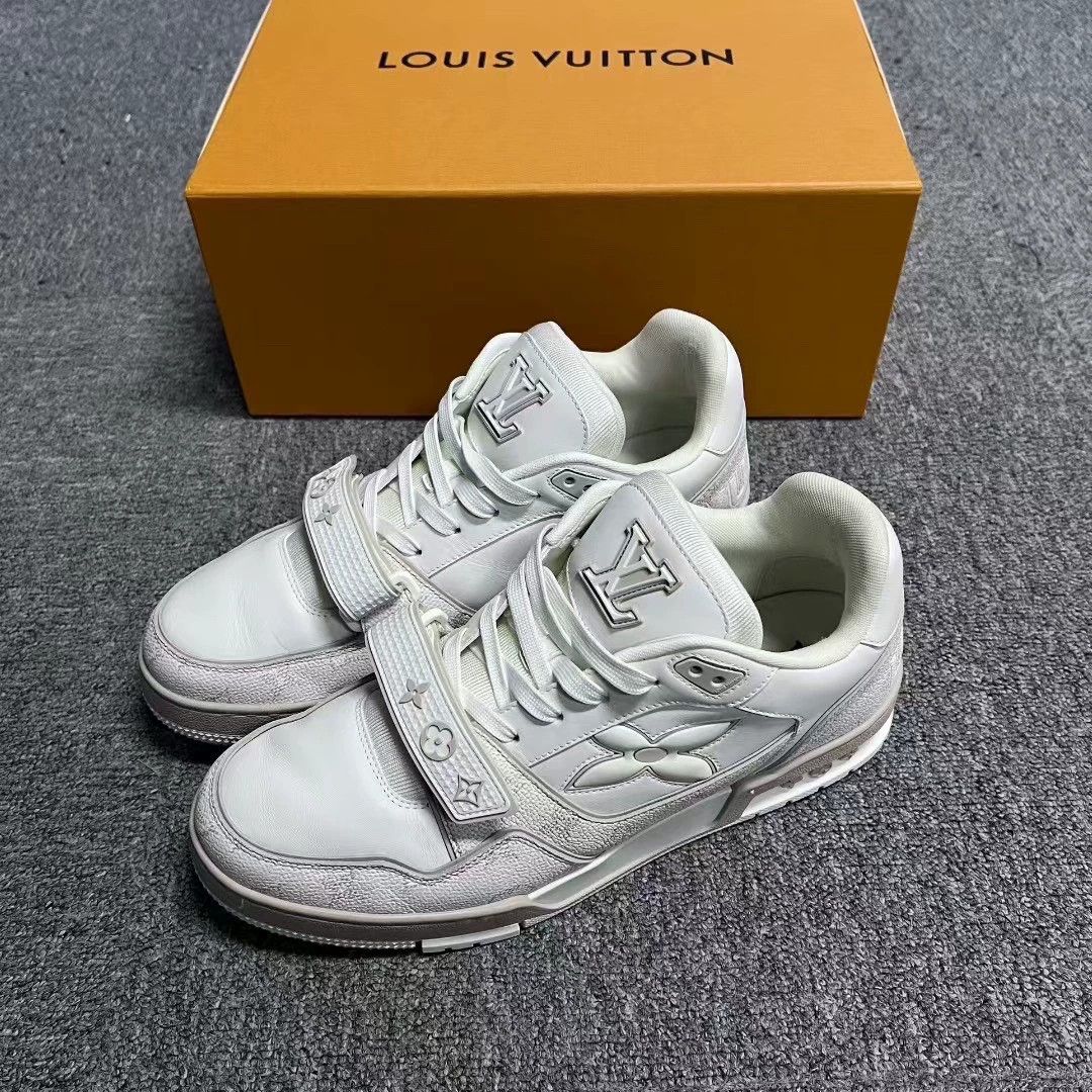 Louis Vuitton louis vuitton low-top white sneakers with touch strap Size US 9 / EU 42 - 1 Thumbnail