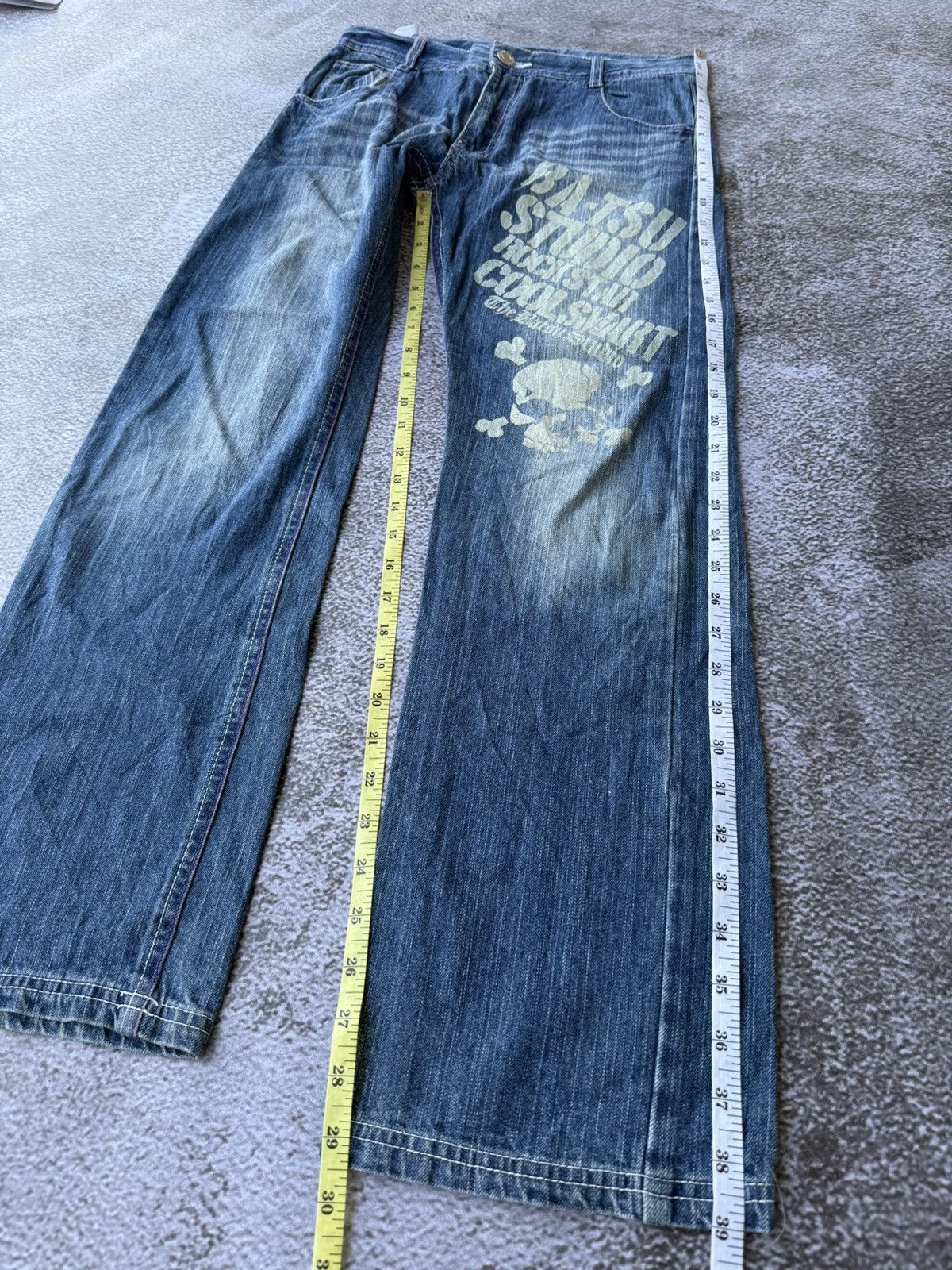 If Six Was Nine × Japanese Brand × Le Grande Bleu (L.G.B.) flared batsu studio skull denim jeans Ifsixwasnine lgb Size US 30 / EU 46 - 5 Thumbnail