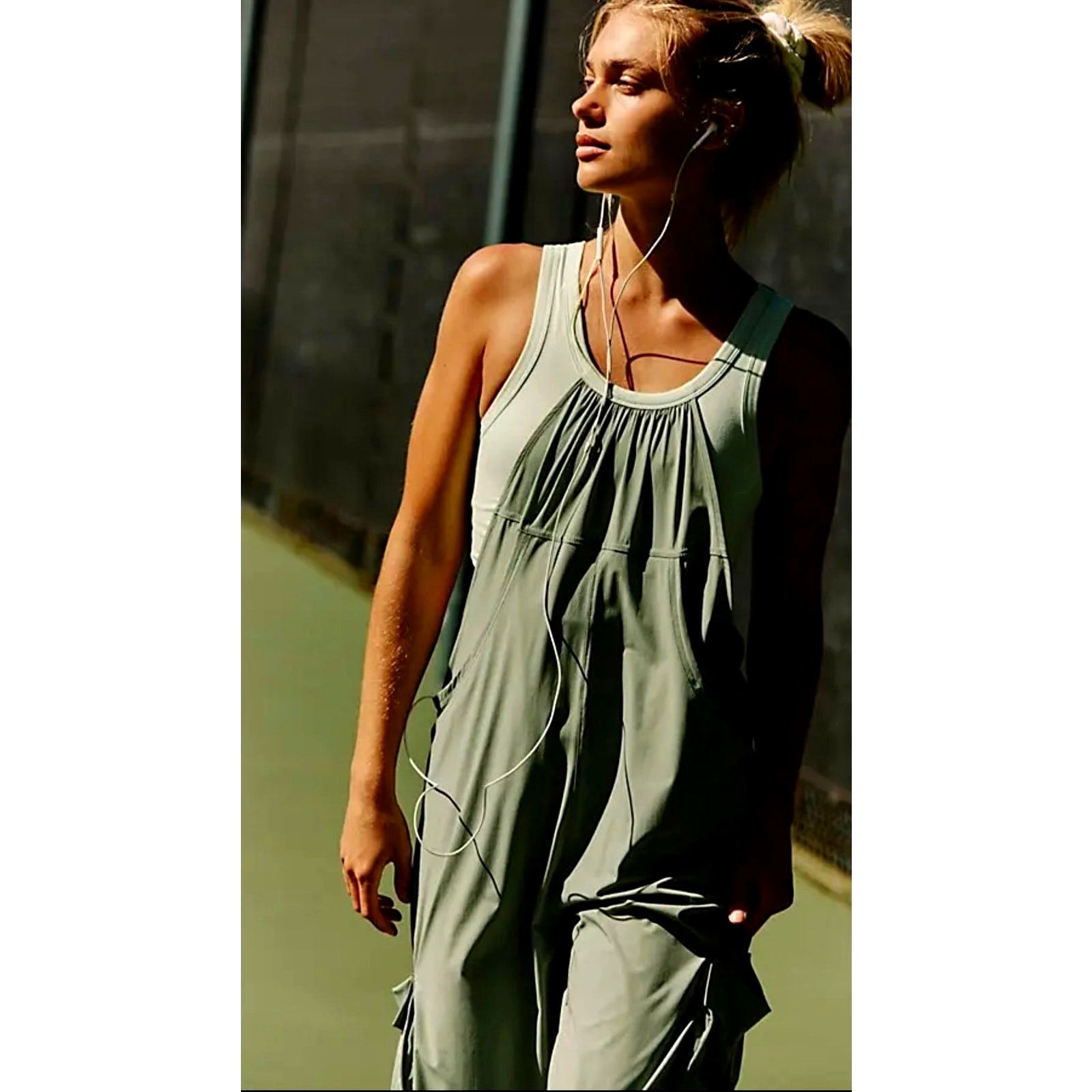 Free People Free People Pathfinder One Piece Jumpsuit Cactus/Fern M Size 29" - 3 Thumbnail
