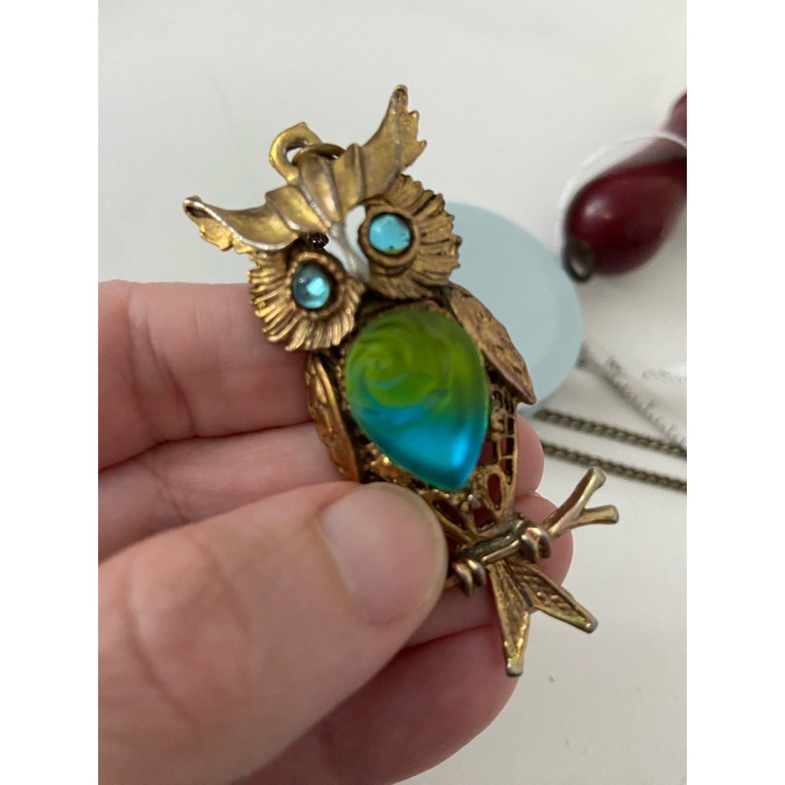 Vintage Vintage owl necklace gold tone Size ONE SIZE - 5 Thumbnail