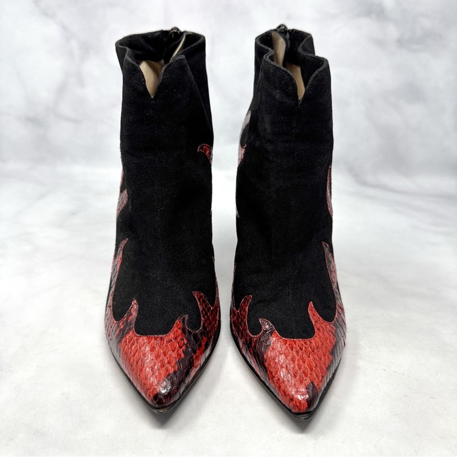 Jimmy Choo Jimmy Choo VTG Fire Flames Snakeskin Pointed Toe Ankle Boots Size US 5.5 / IT 35.5 - 4 Thumbnail