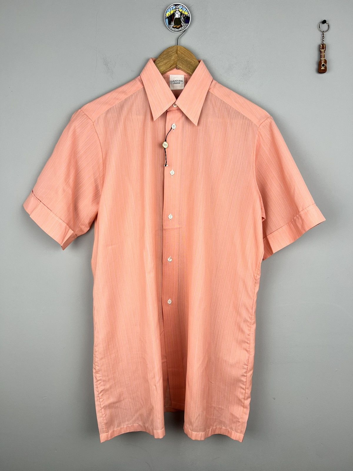 Lanvin × Vintage New Lanvin Paris Short Sleeve Button Up pink shirt Size US M / EU 48-50 / 2 - 1 Thumbnail