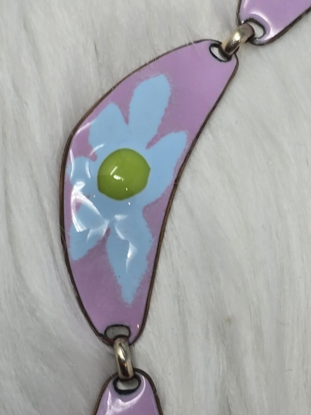 Other Vintage Kay Denning Enamel Flower Necklace Size ONE SIZE - 3 Thumbnail