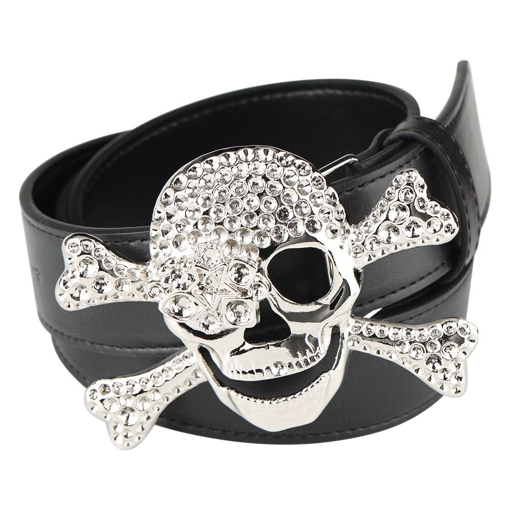 Designer Skull Vintage Belt Riveted Belts Menswear Accessories Size ONE SIZE - 1 Thumbnail