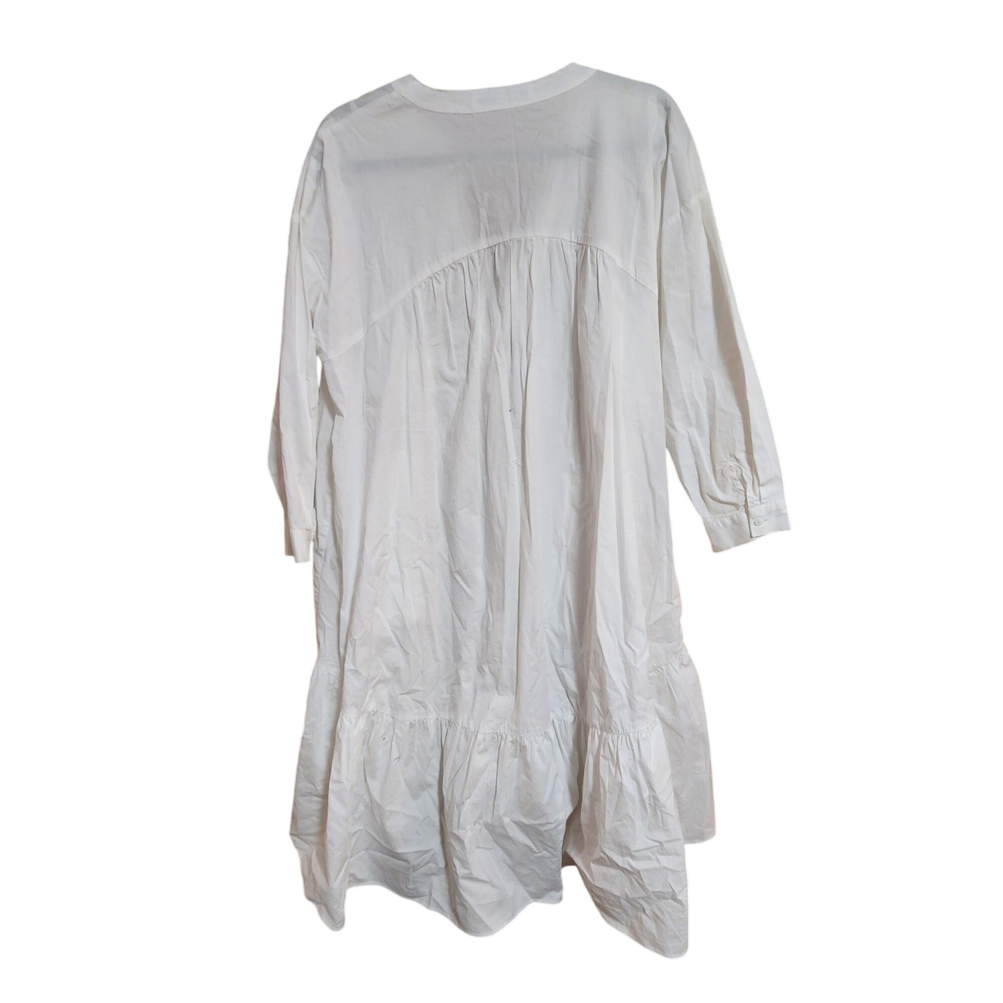 Zara Zara Oversized White Poplin Tiered Midi Blogger Fave Dress X Size XS / US 0-2 / IT 36-38 - 2 Thumbnail